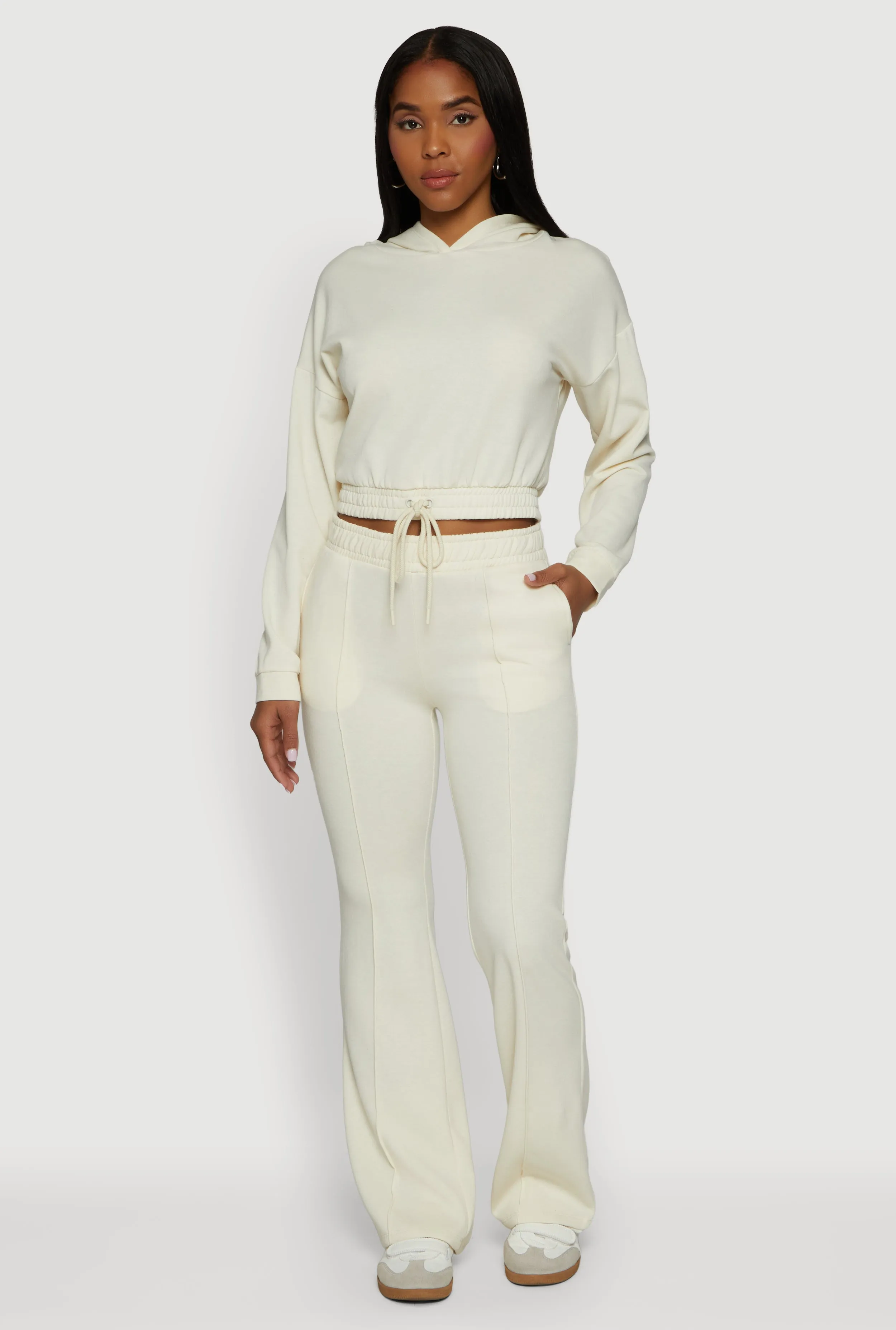 High Waisted Flare Leg Fleece Lined Sweatpants sold by Rainbow product image thumbnail 4