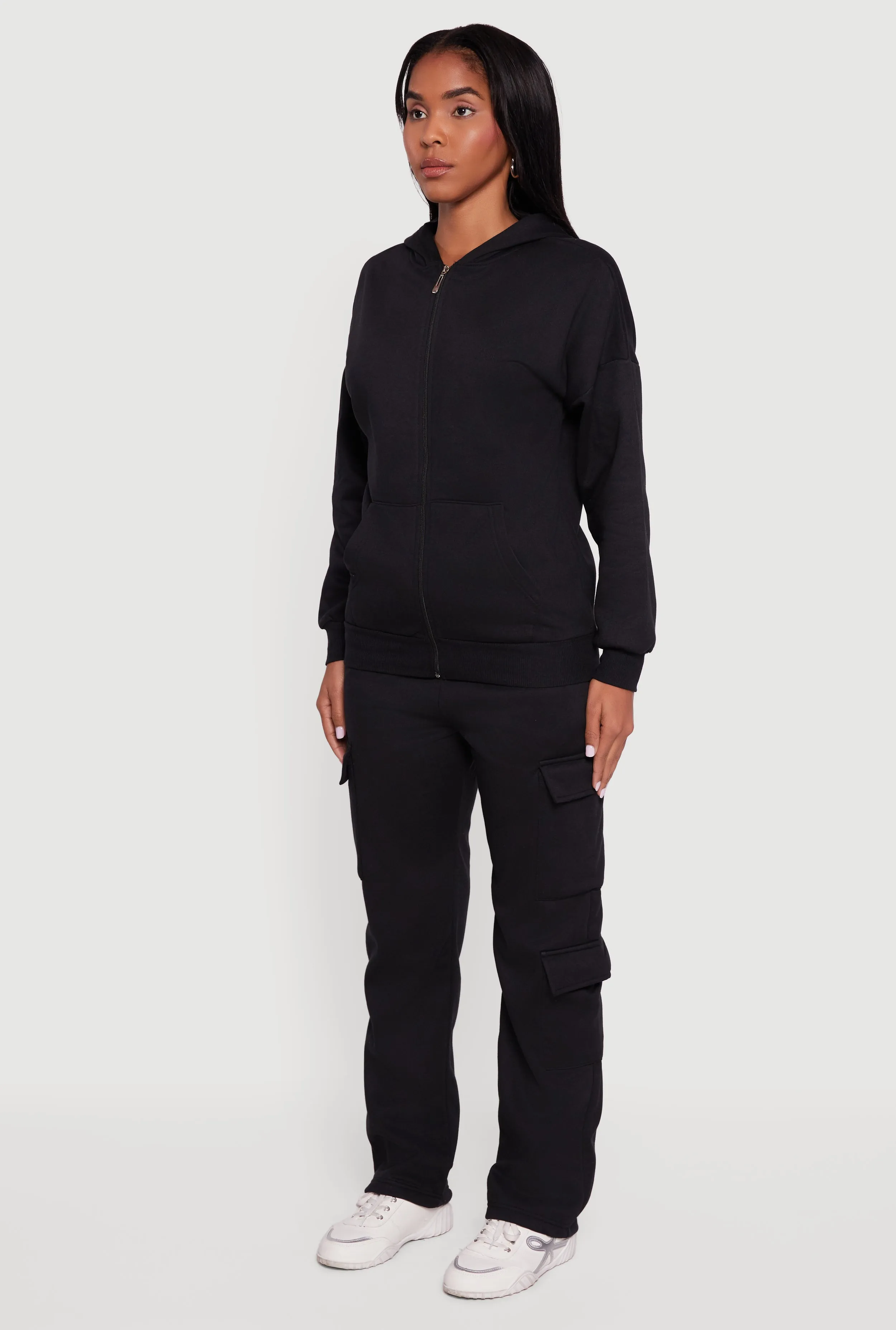 Drop Shoulder Zip Front Hoodie sold by Rainbow product image thumbnail 5