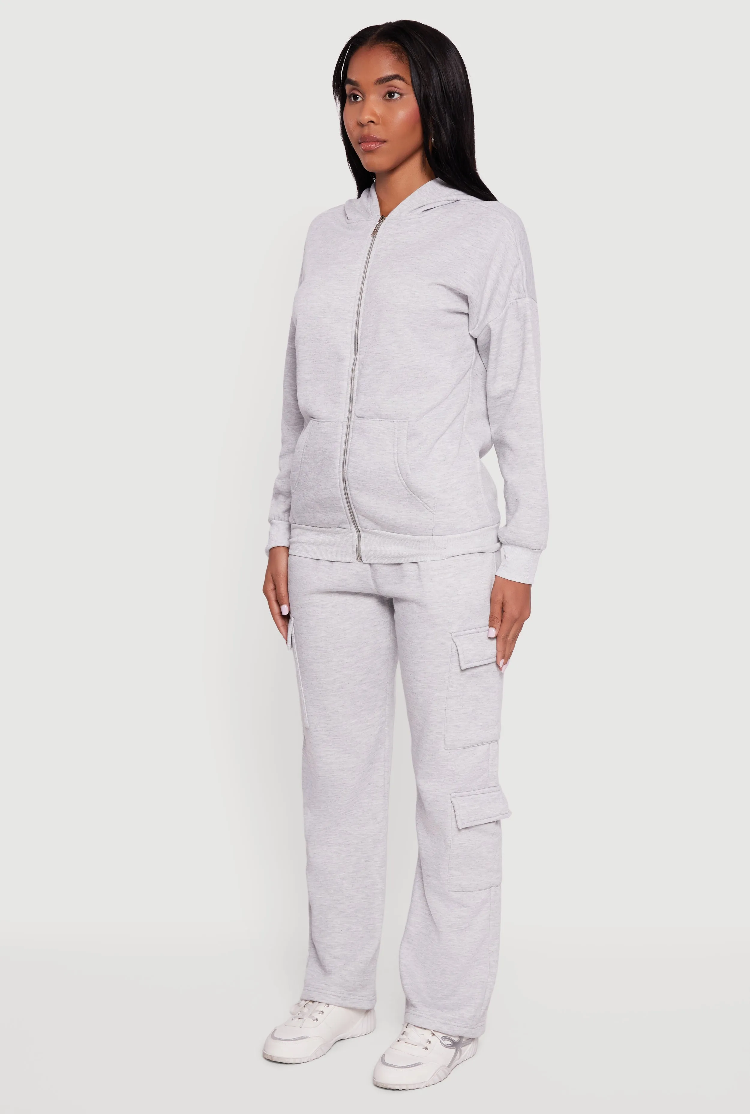 Drop Shoulder Zip Front Hoodie sold by Rainbow product image thumbnail 5