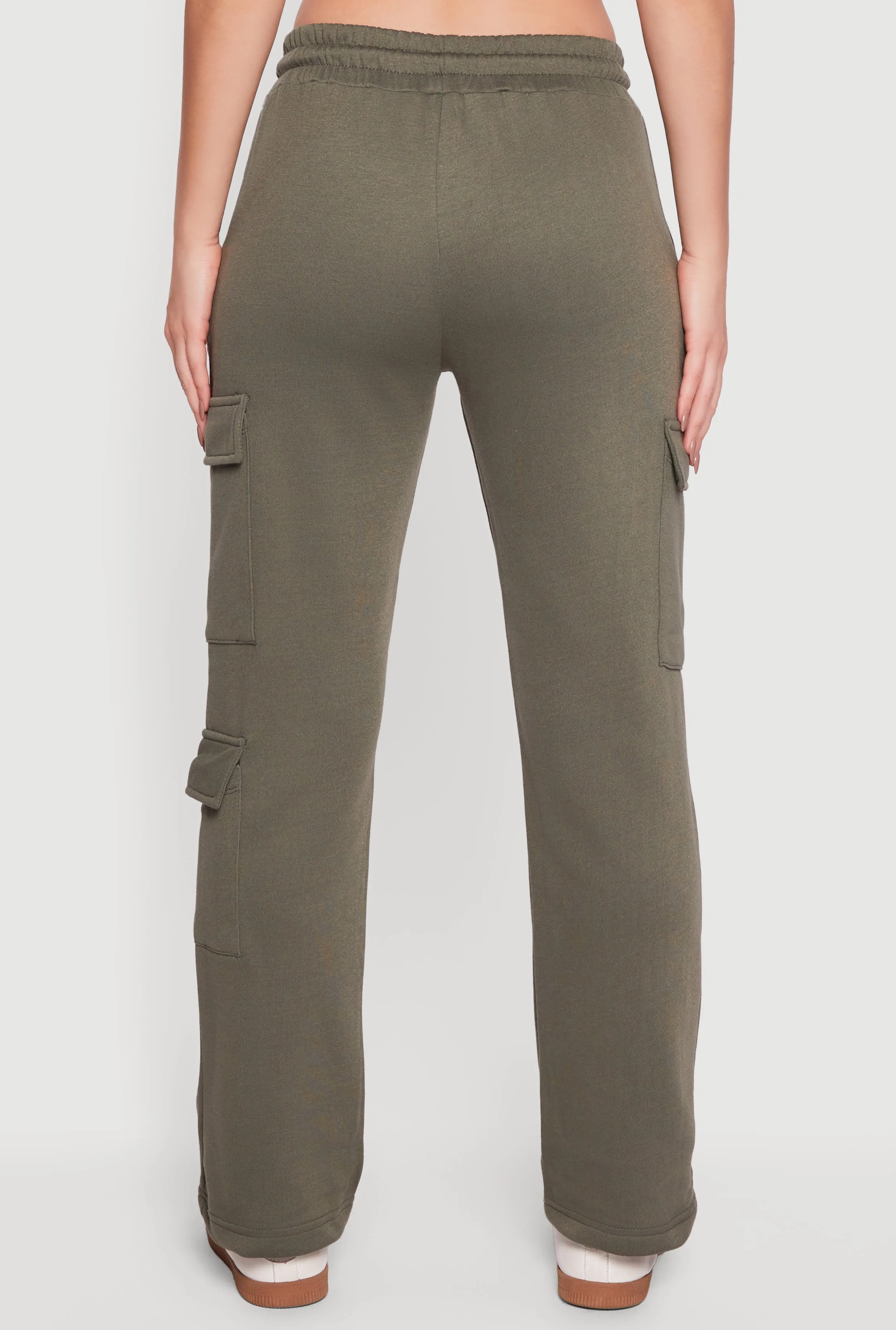 Fleece Lined Cargo Pocket Straight Leg Sweatpants sold by Rainbow product image thumbnail 5