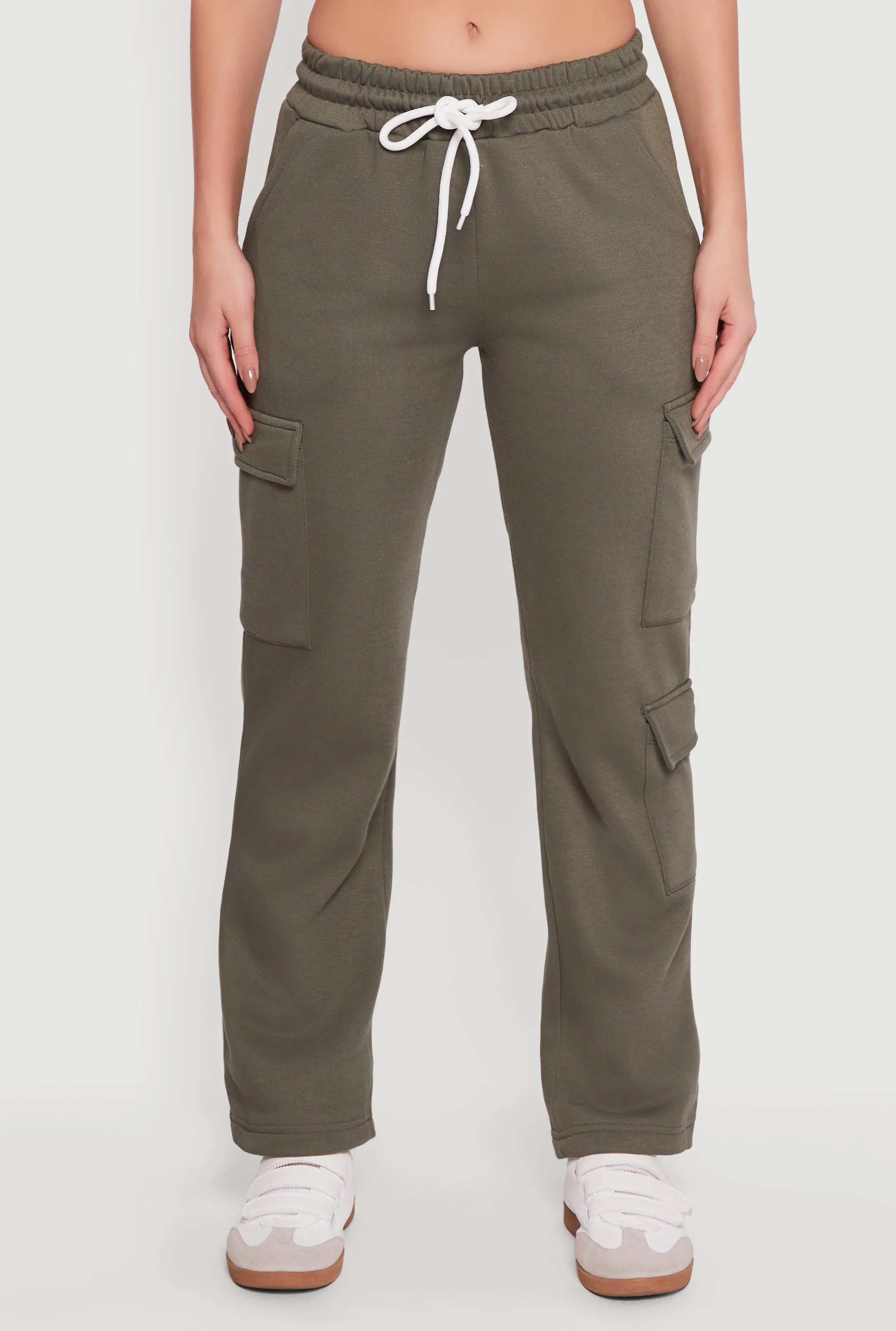 Fleece Lined Cargo Pocket Straight Leg Sweatpants sold by Rainbow product image thumbnail 3