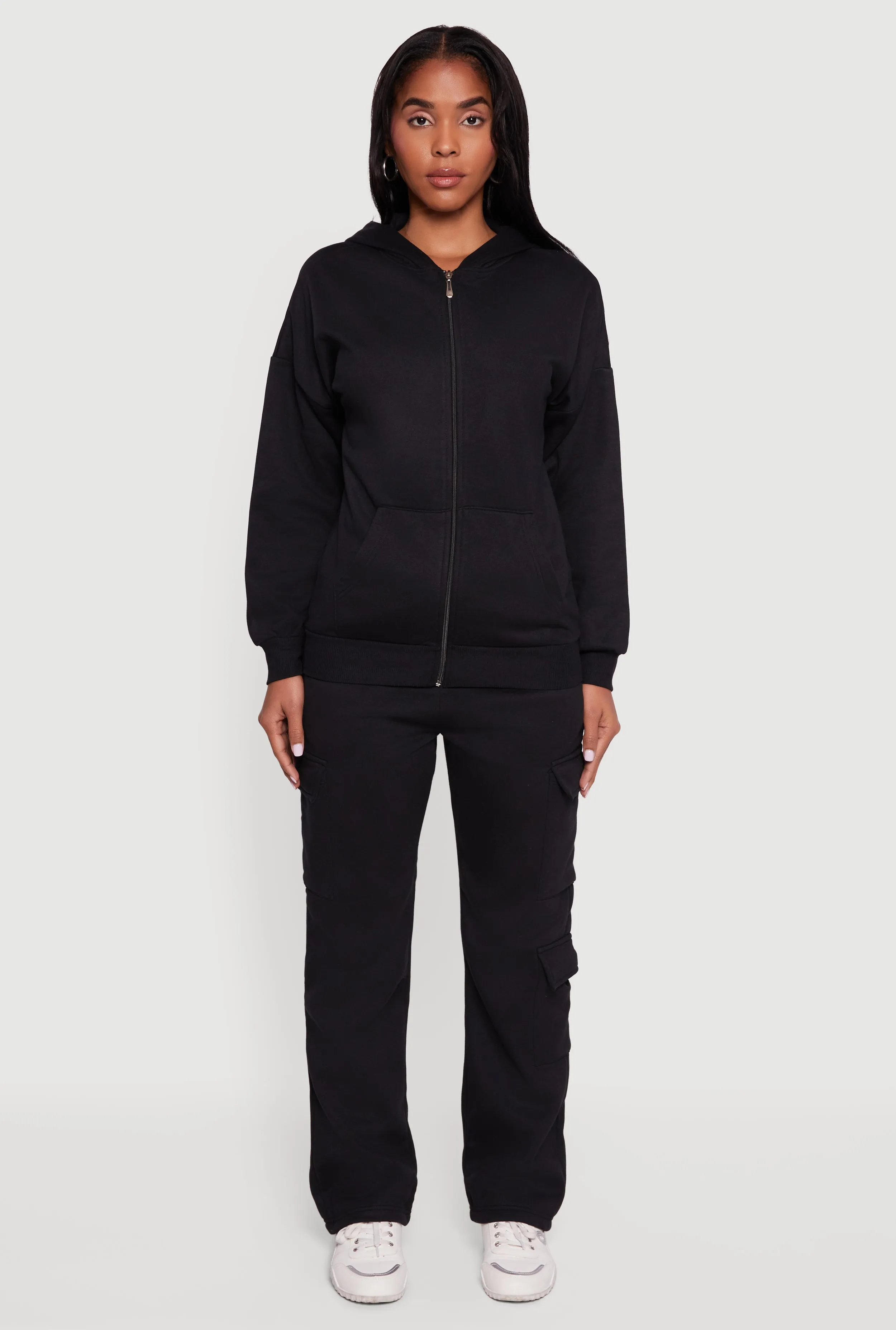 Fleece Lined Cargo Pocket Straight Leg Sweatpants sold by Rainbow product image thumbnail 2