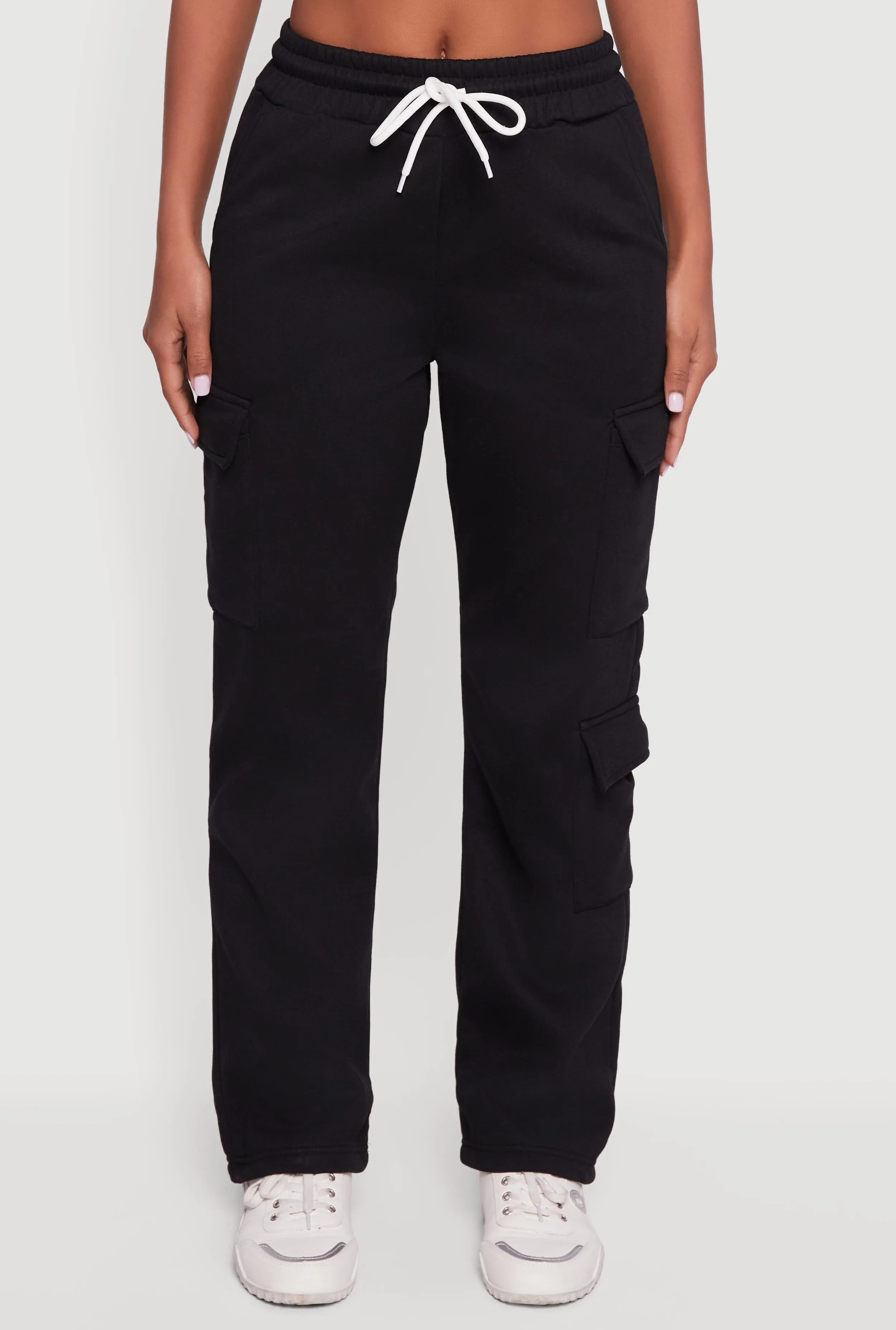 Fleece Lined Cargo Pocket Straight Leg Sweatpants sold by Rainbow product image thumbnail 3