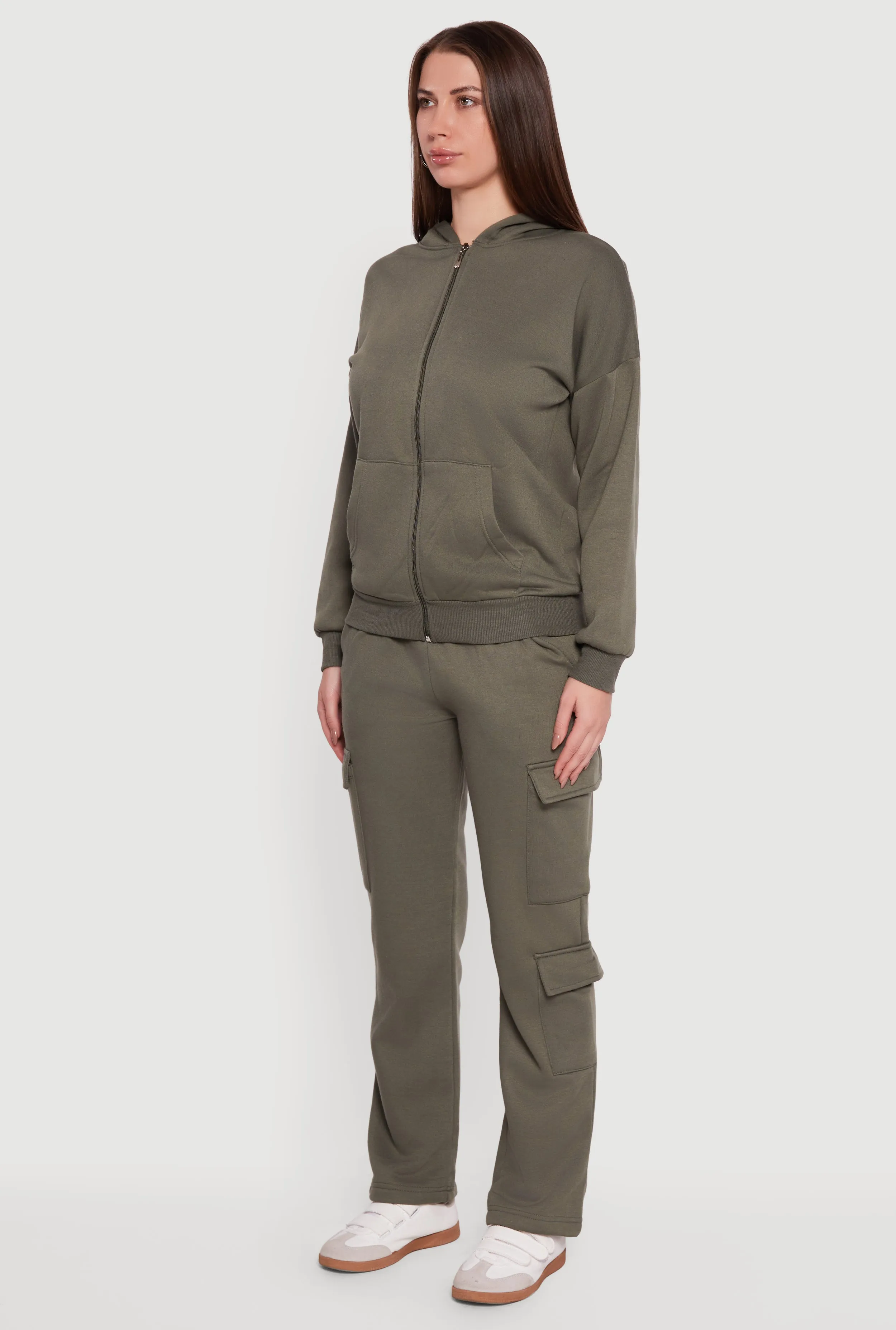 Drop Shoulder Zip Front Hoodie sold by Rainbow product image thumbnail 5