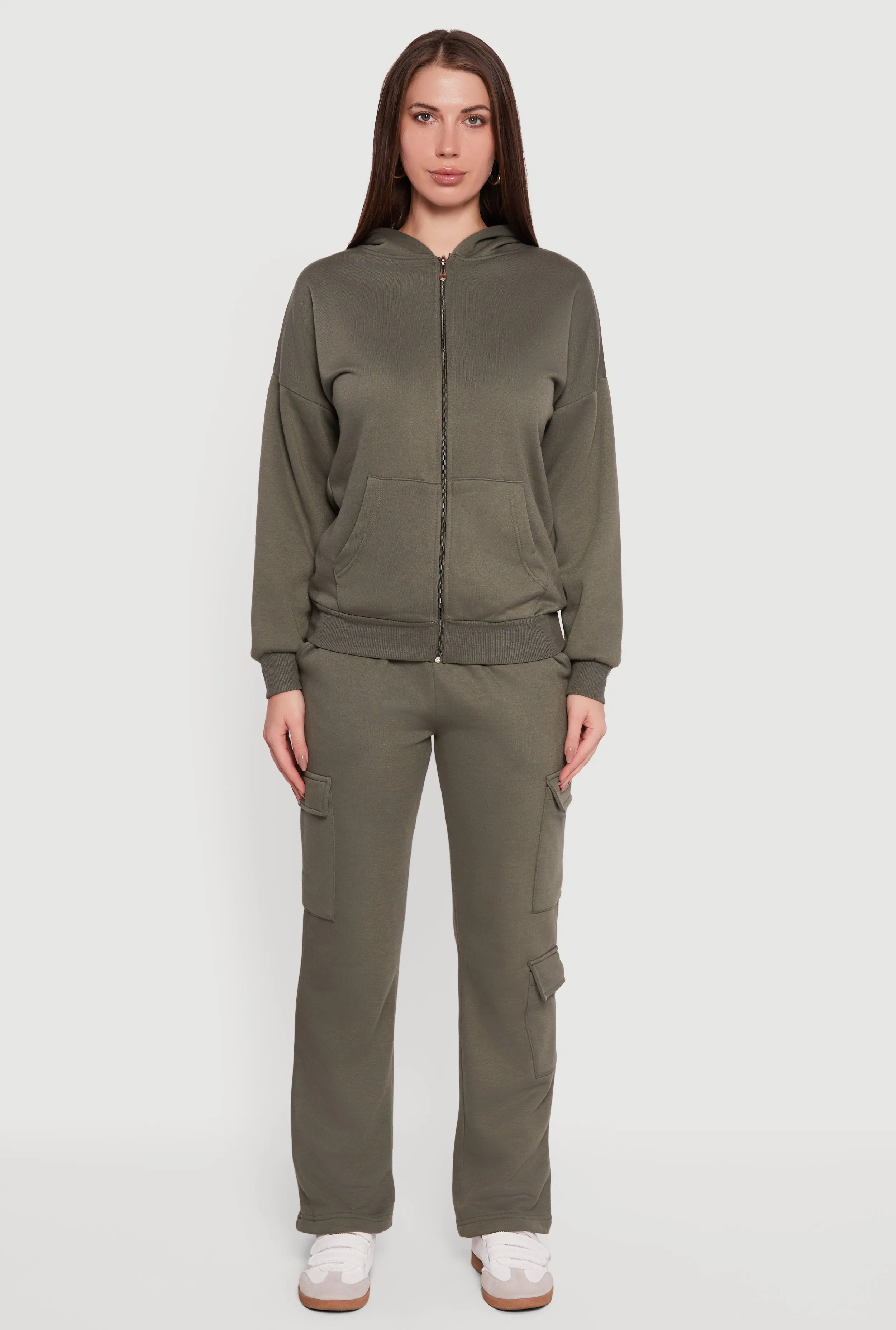 Drop Shoulder Zip Front Hoodie sold by Rainbow product image thumbnail 3