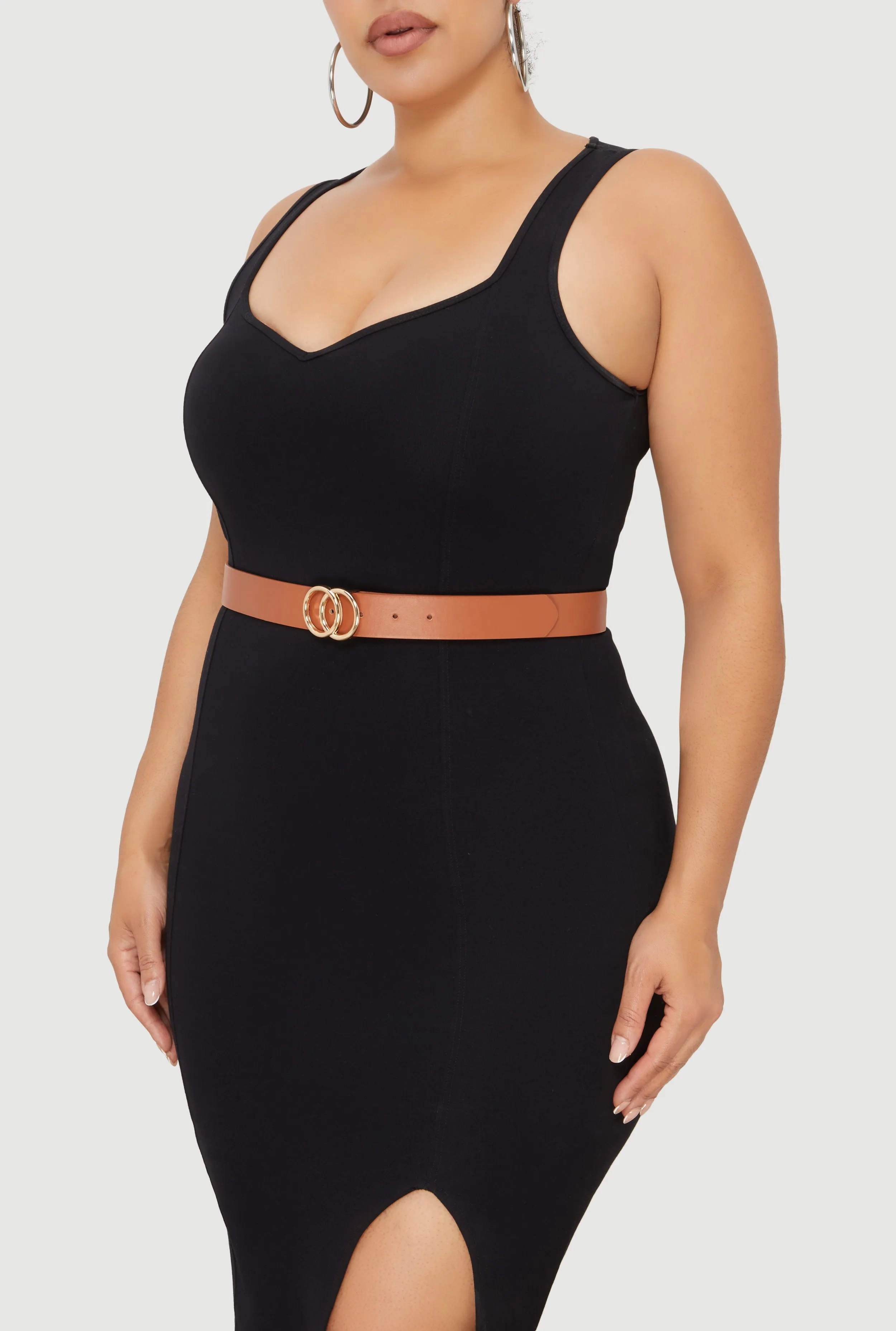 Plus Size Metallic Buckle Faux Leather Belt 2 Pack sold by Rainbow product image thumbnail 3