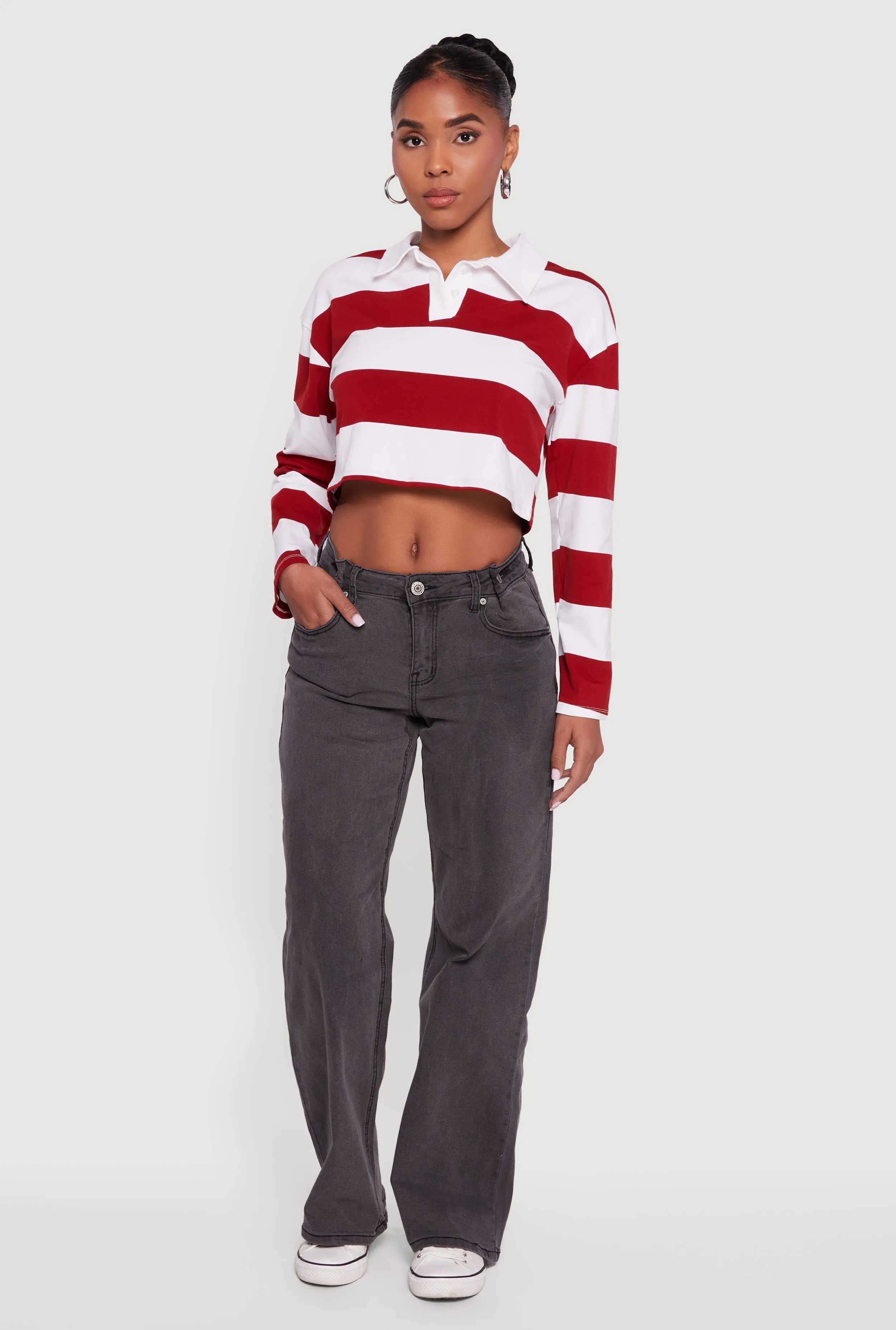 Adjustable Waist Detail Acid Wash Jeans sold by Rainbow