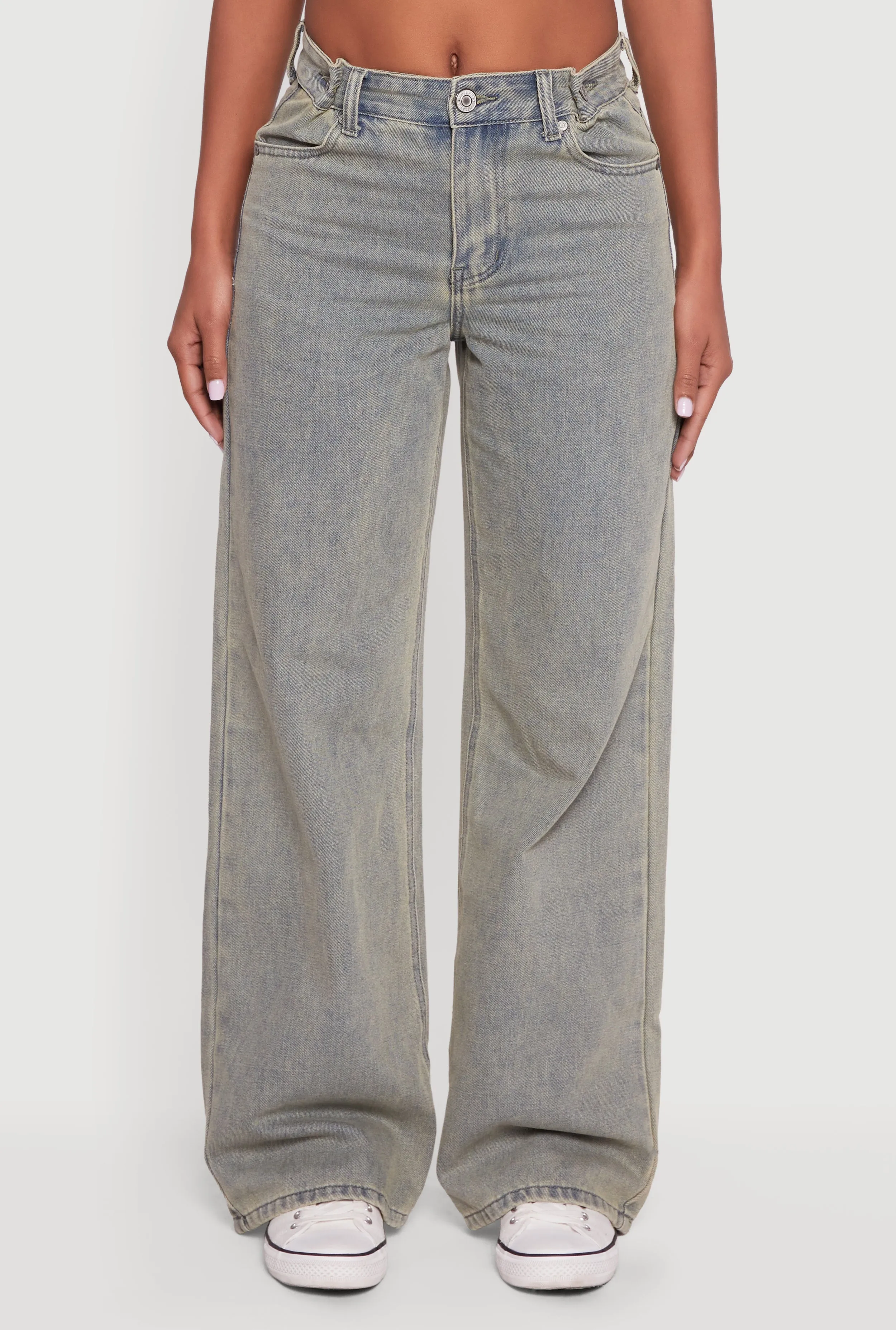 Adjustable Waist Detail Acid Wash Jeans sold by Rainbow product image thumbnail 5