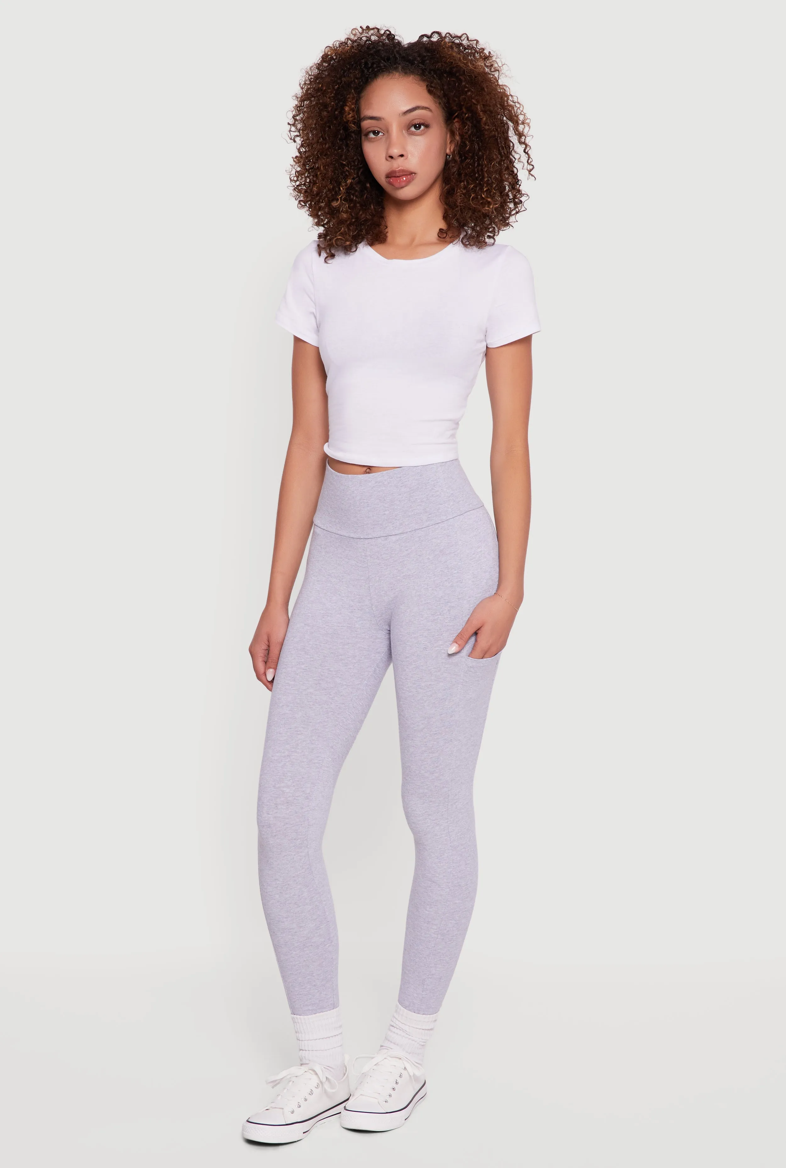 High Waisted Leggings with Cell Phone Pocket sold by Rainbow product image thumbnail 5