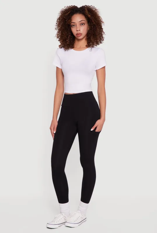 High Waisted Leggings with Cell Phone Pocket sold by Rainbow