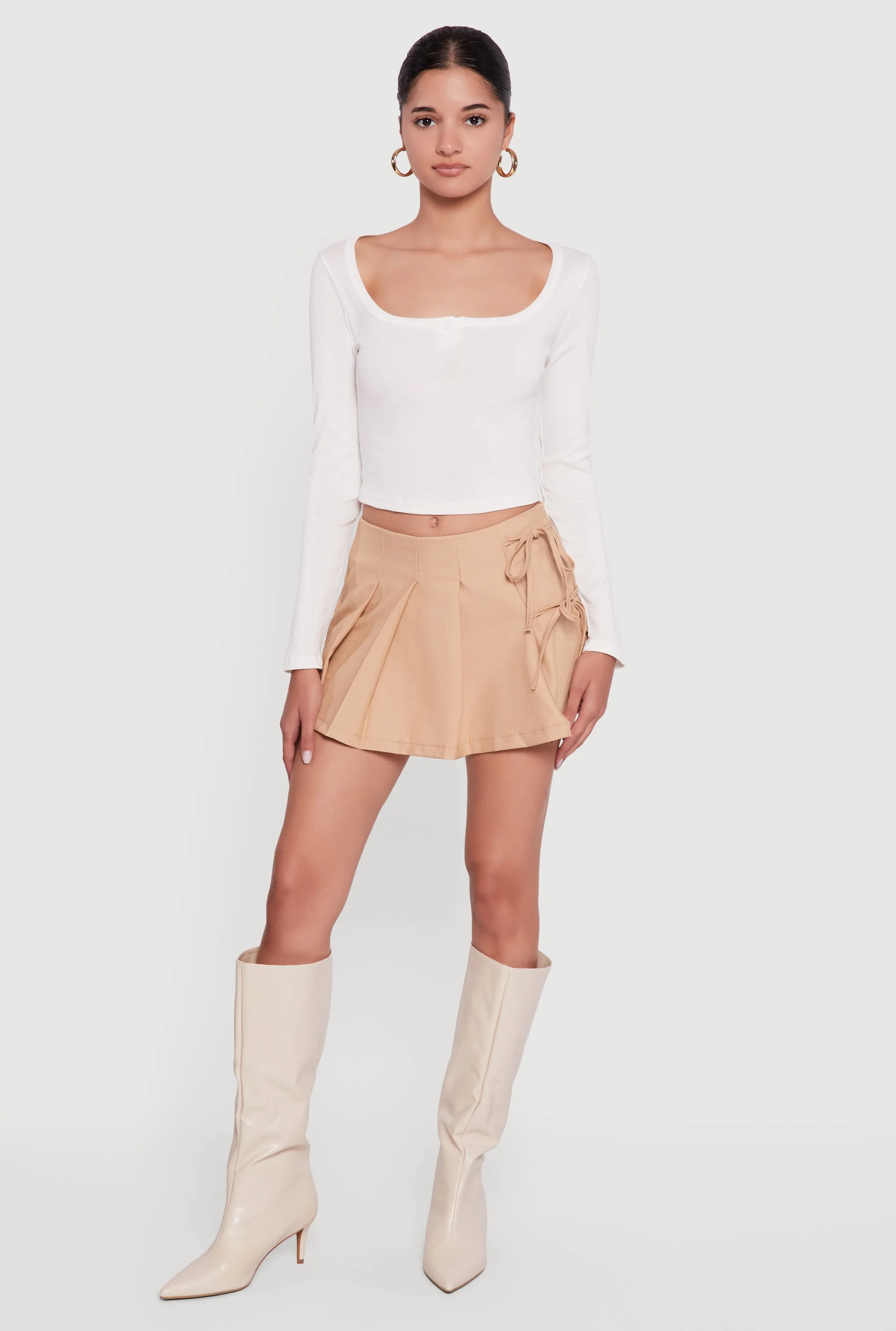 Double Side Tie Mini Pleated Skort sold by Rainbow product image thumbnail 3