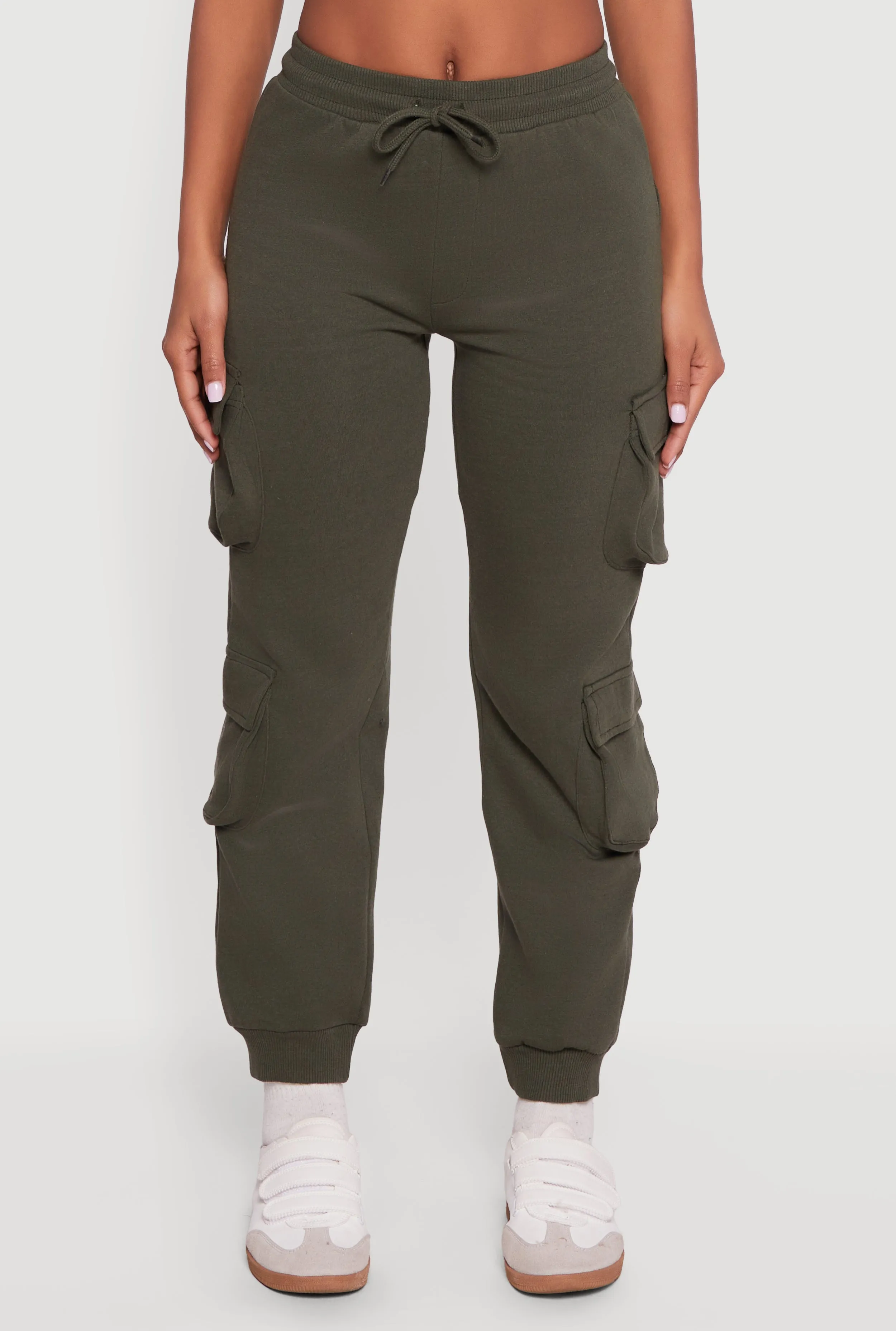 High Waisted Fleece Multi Cargo Pocket Joggers sold by Rainbow product image thumbnail 5