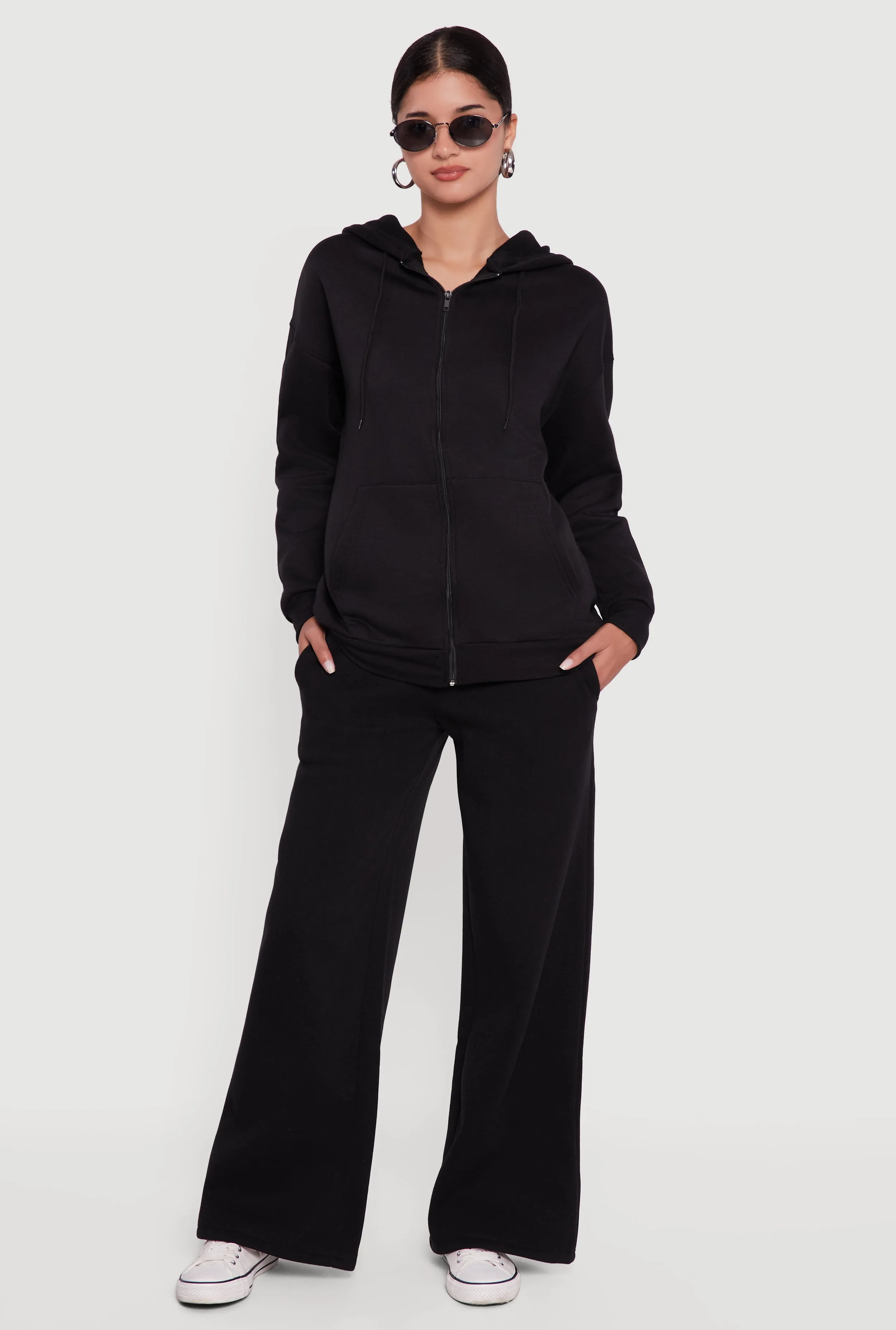 Drawstring Waist Pull On Wide Leg Sweatpants sold by Rainbow