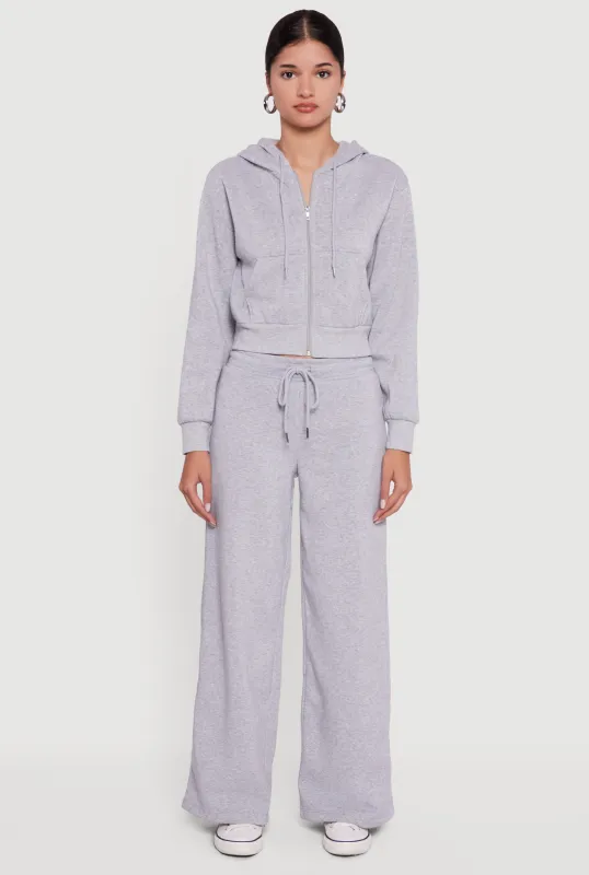 Drawstring Waist Pull On Wide Leg Sweatpants sold by Rainbow