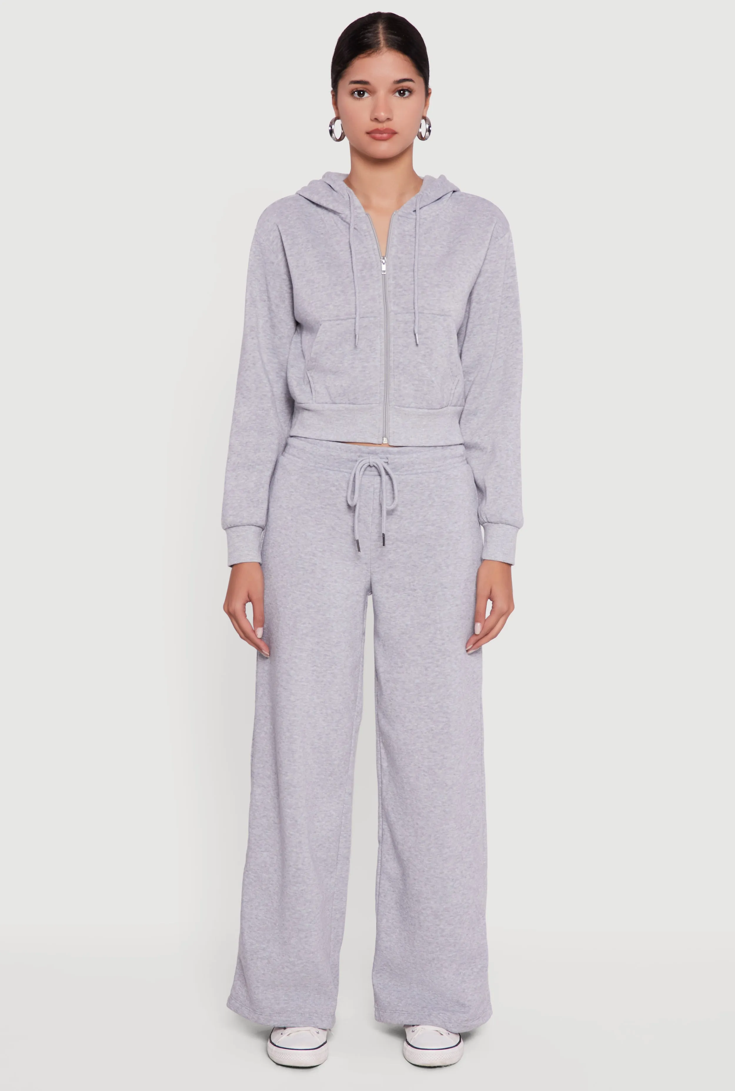 Drawstring Waist Pull On Wide Leg Sweatpants sold by Rainbow