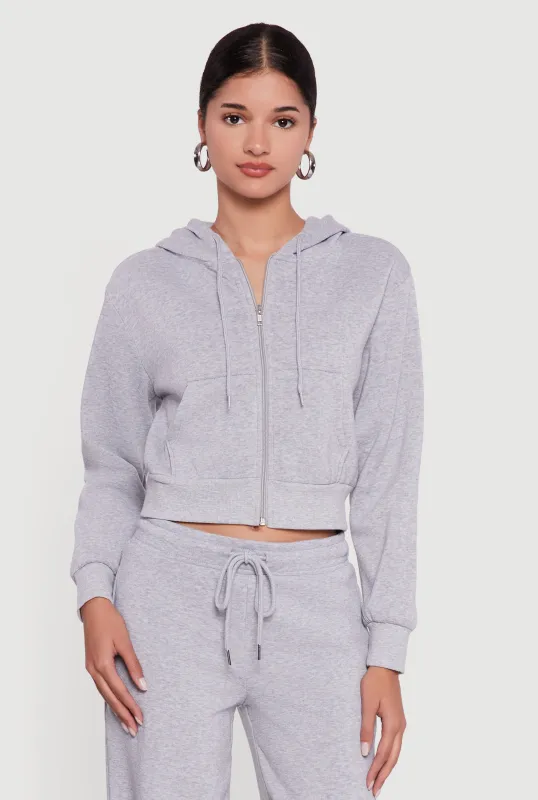 Cropped Zip Front Hoodie sold by Rainbow