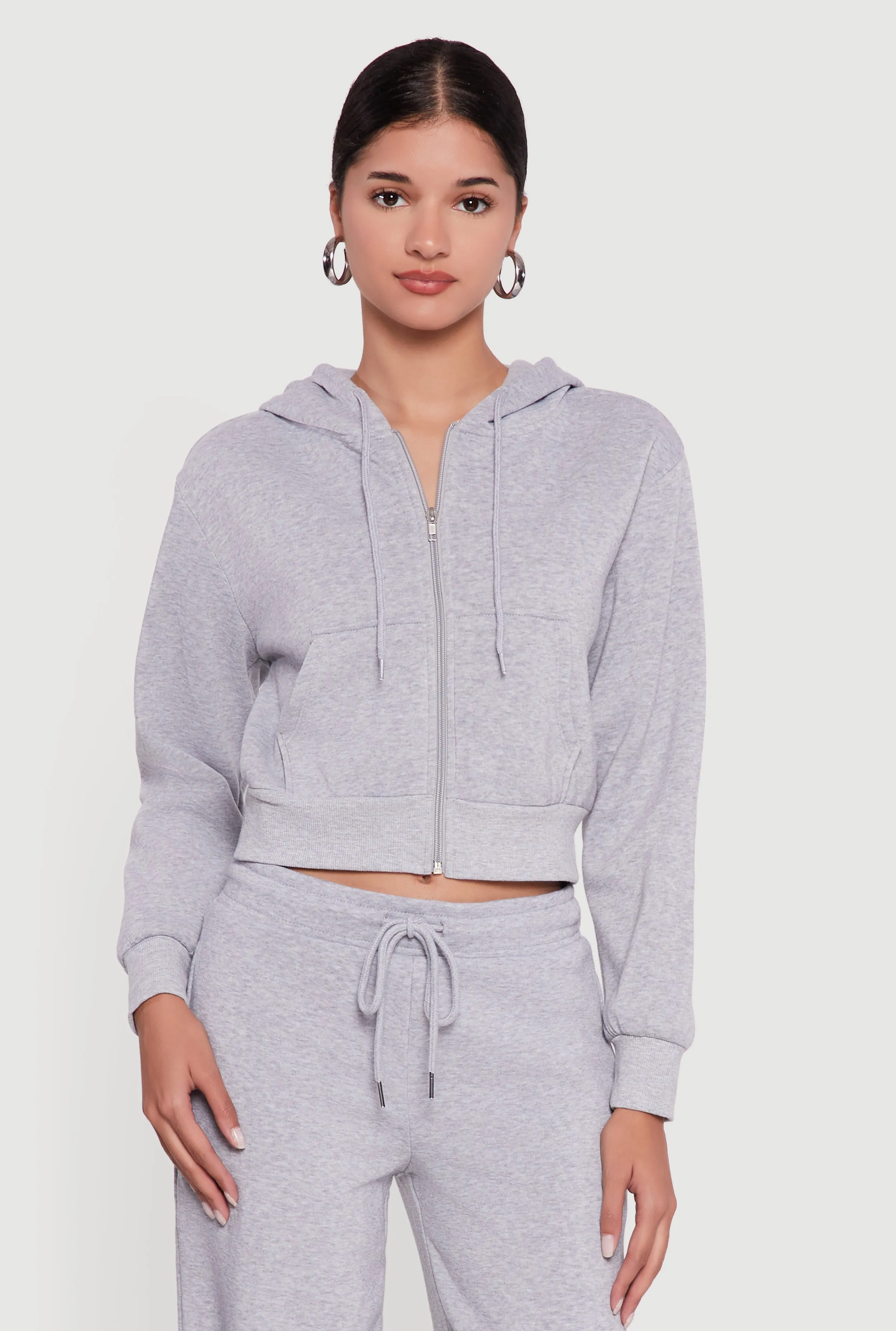 Cropped Zip Front Hoodie sold by Rainbow