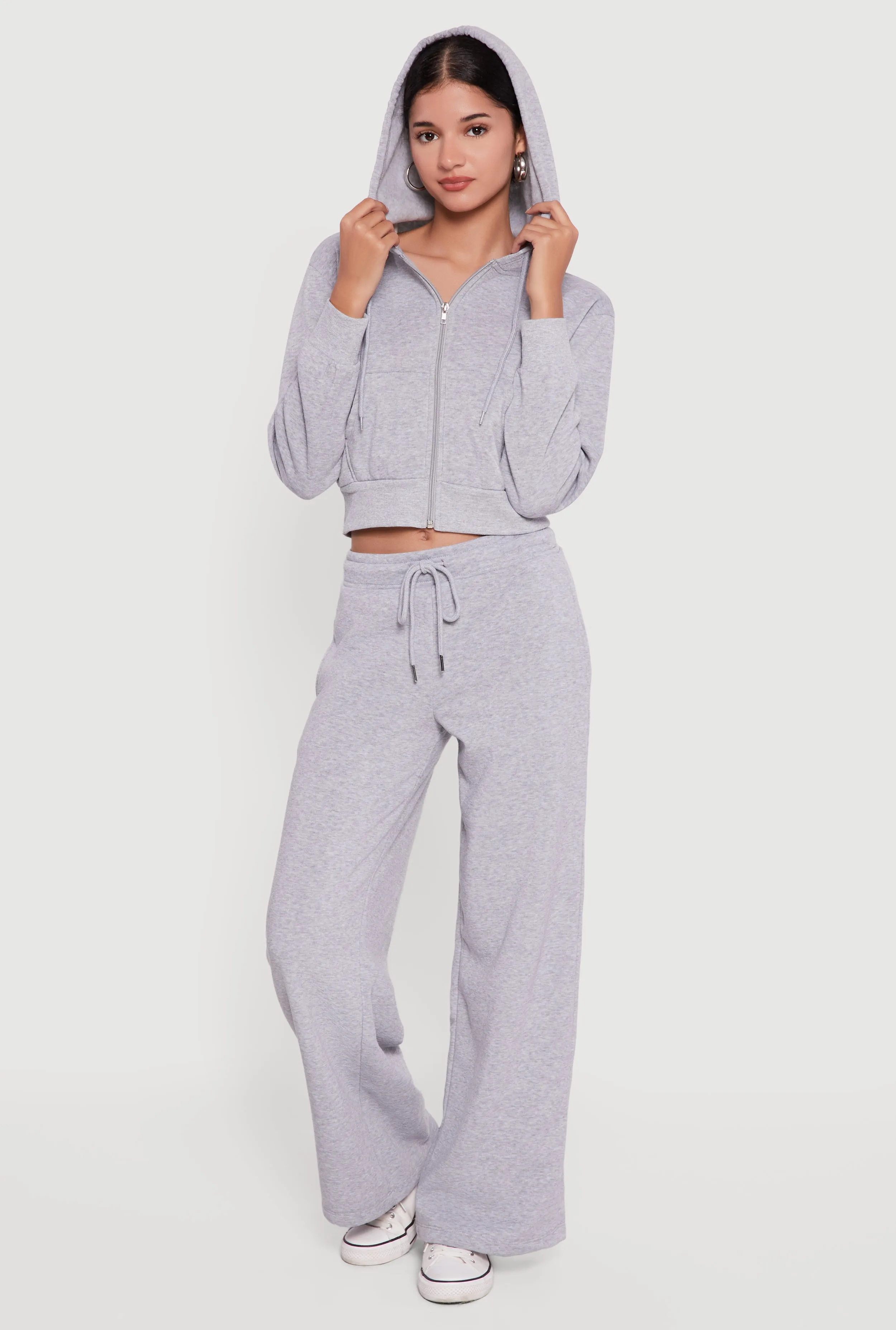 Cropped Zip Front Hoodie sold by Rainbow product image thumbnail 2