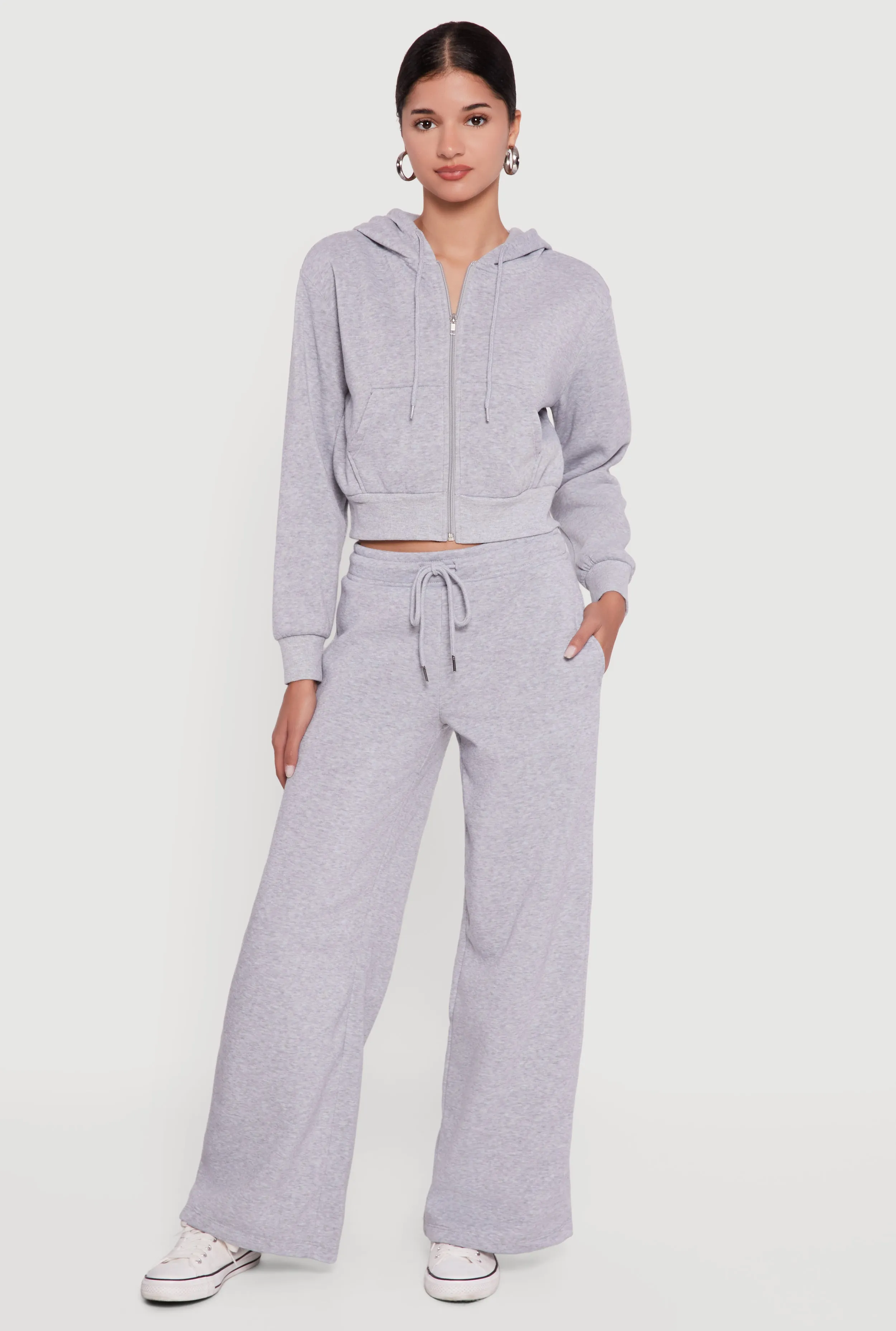 Cropped Zip Front Hoodie sold by Rainbow product image thumbnail 3