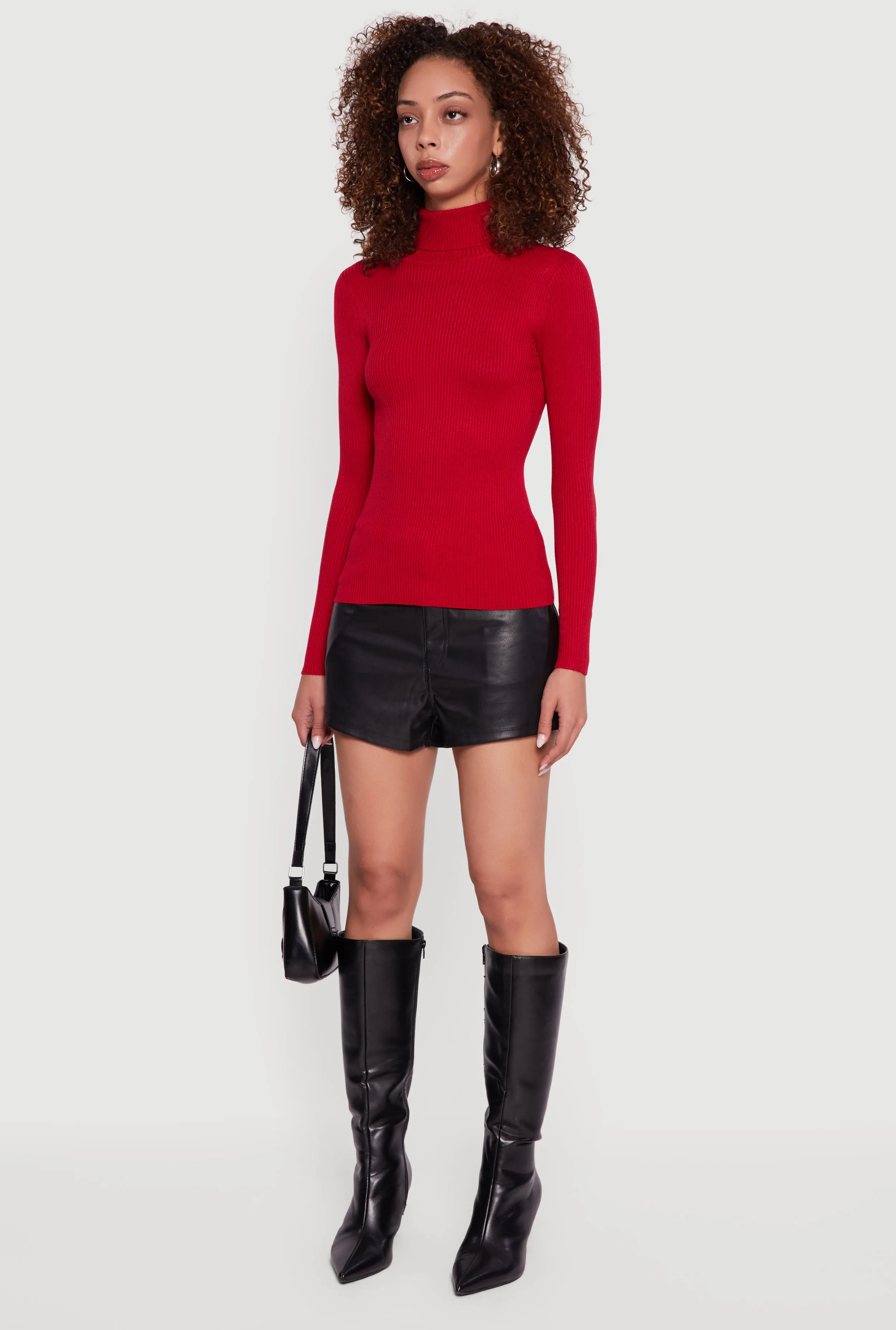 Solid Ribbed Knit Turtleneck Sweater sold by Rainbow product image thumbnail 5