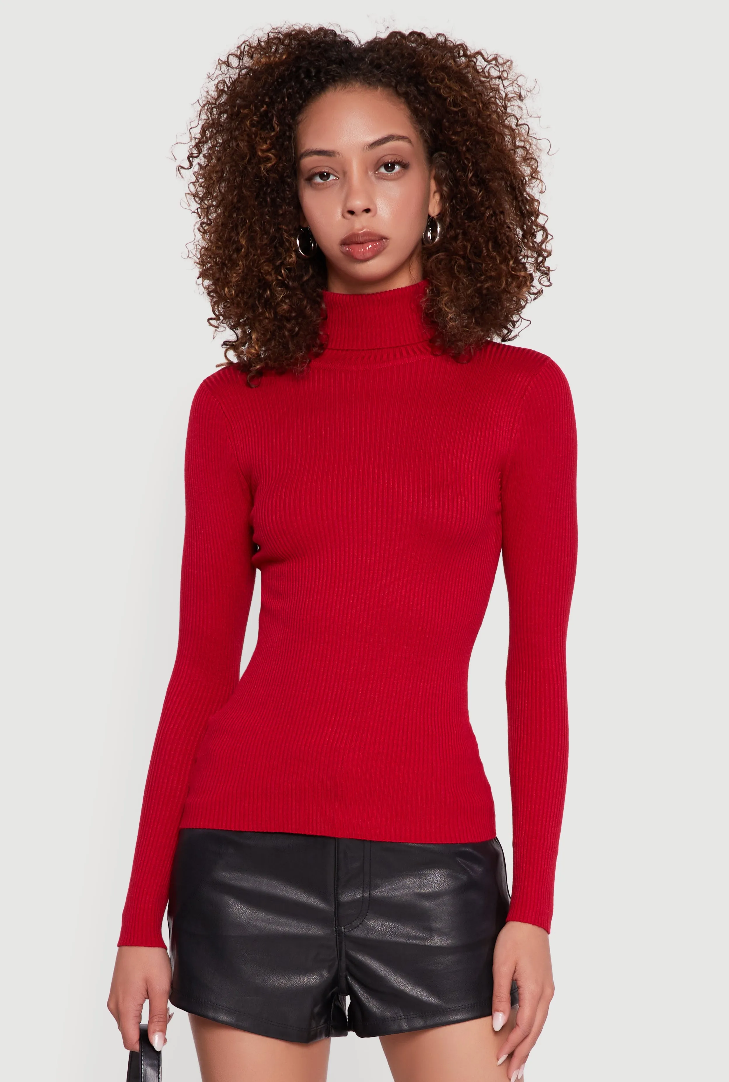 Solid Ribbed Knit Turtleneck Sweater sold by Rainbow product image thumbnail 2