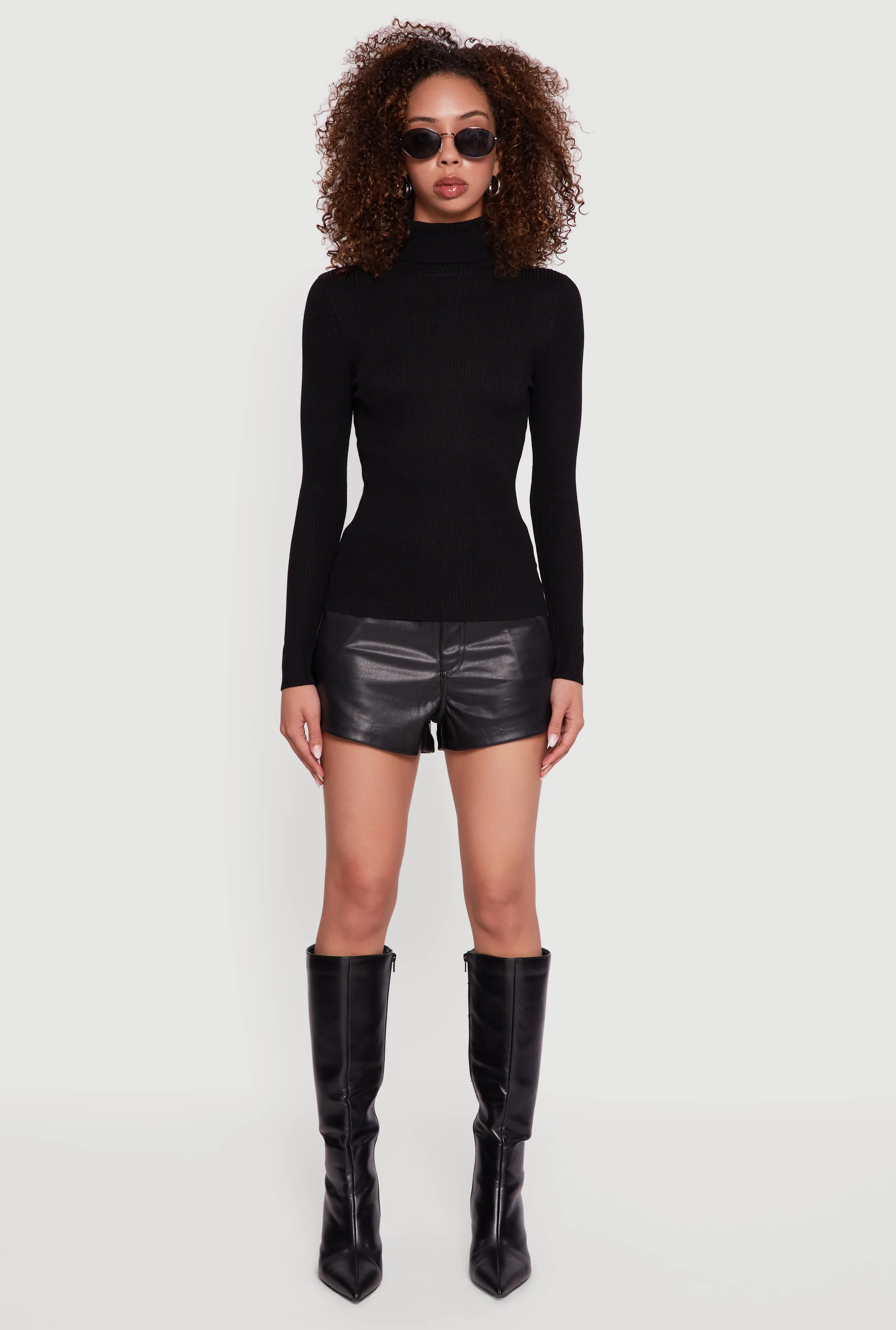 Solid Ribbed Knit Turtleneck Sweater sold by Rainbow product image thumbnail 3