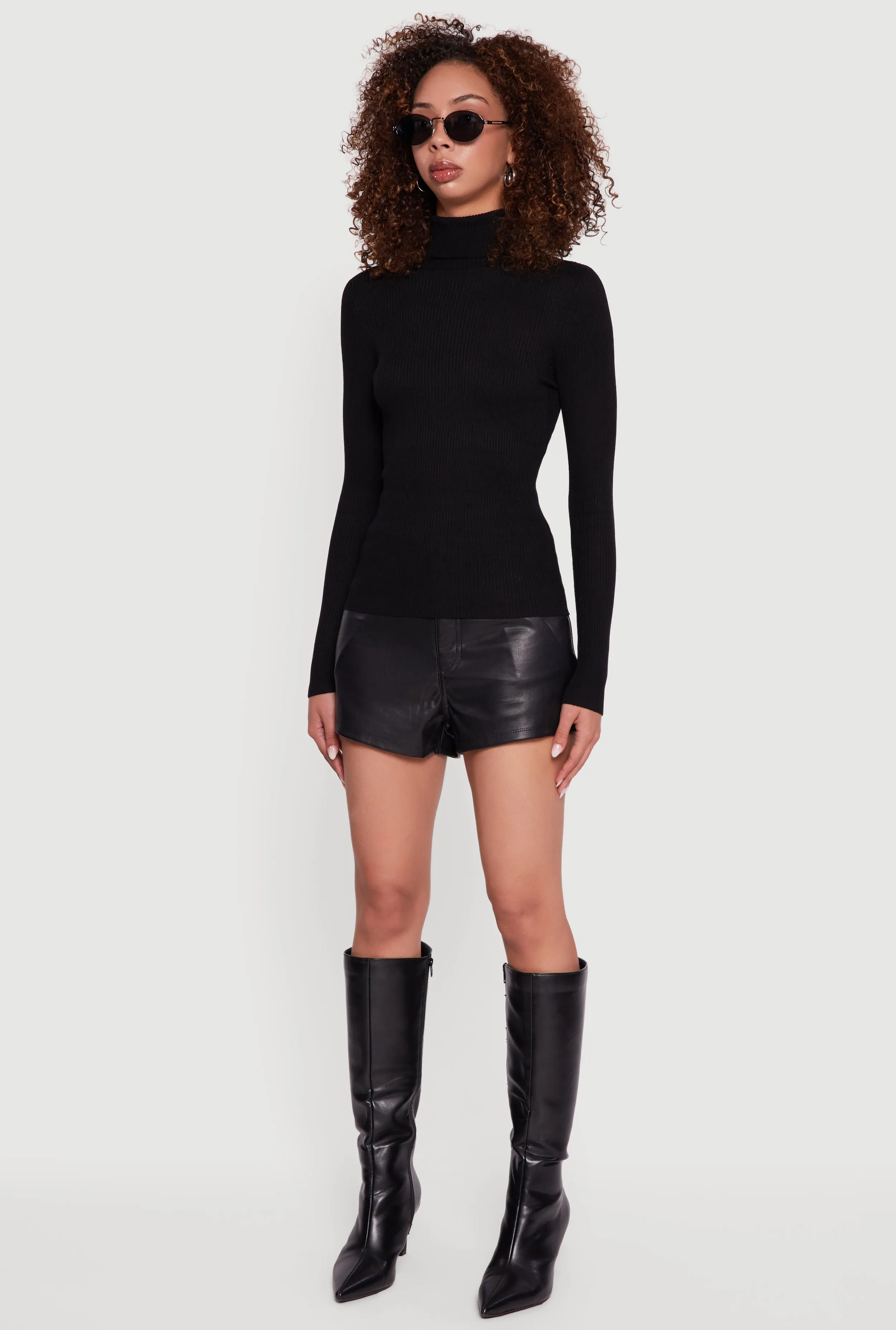 Solid Ribbed Knit Turtleneck Sweater sold by Rainbow product image thumbnail 5