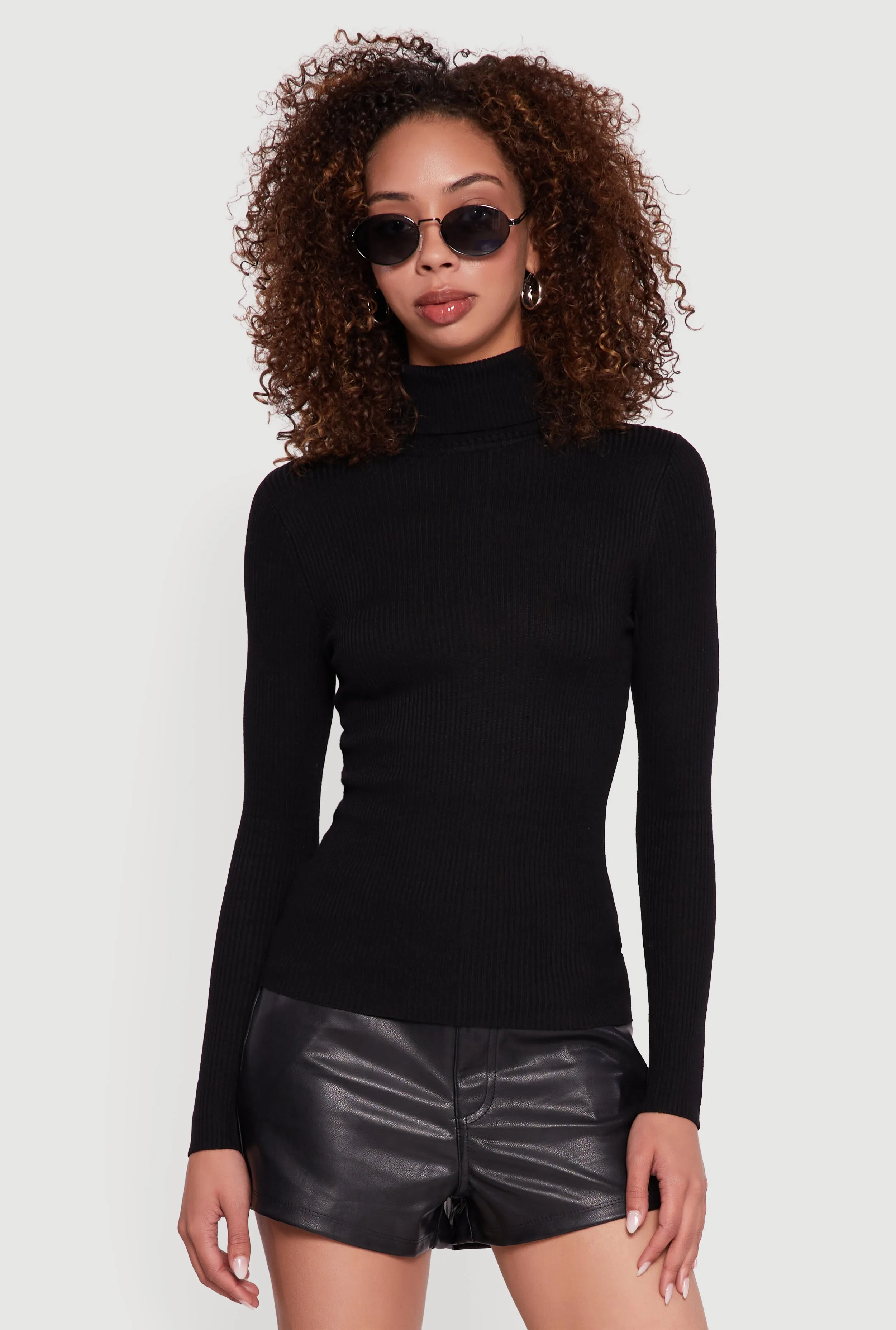 Solid Ribbed Knit Turtleneck Sweater sold by Rainbow product image thumbnail 2