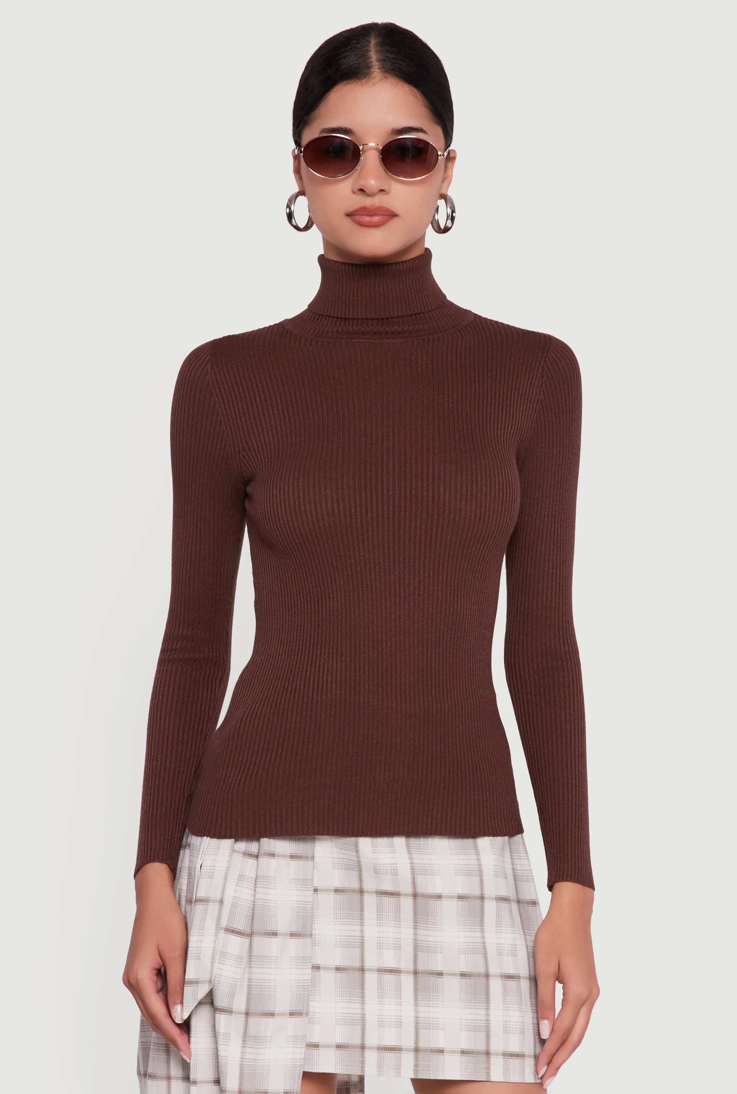 Solid Ribbed Knit Turtleneck Sweater sold by Rainbow product image thumbnail 2