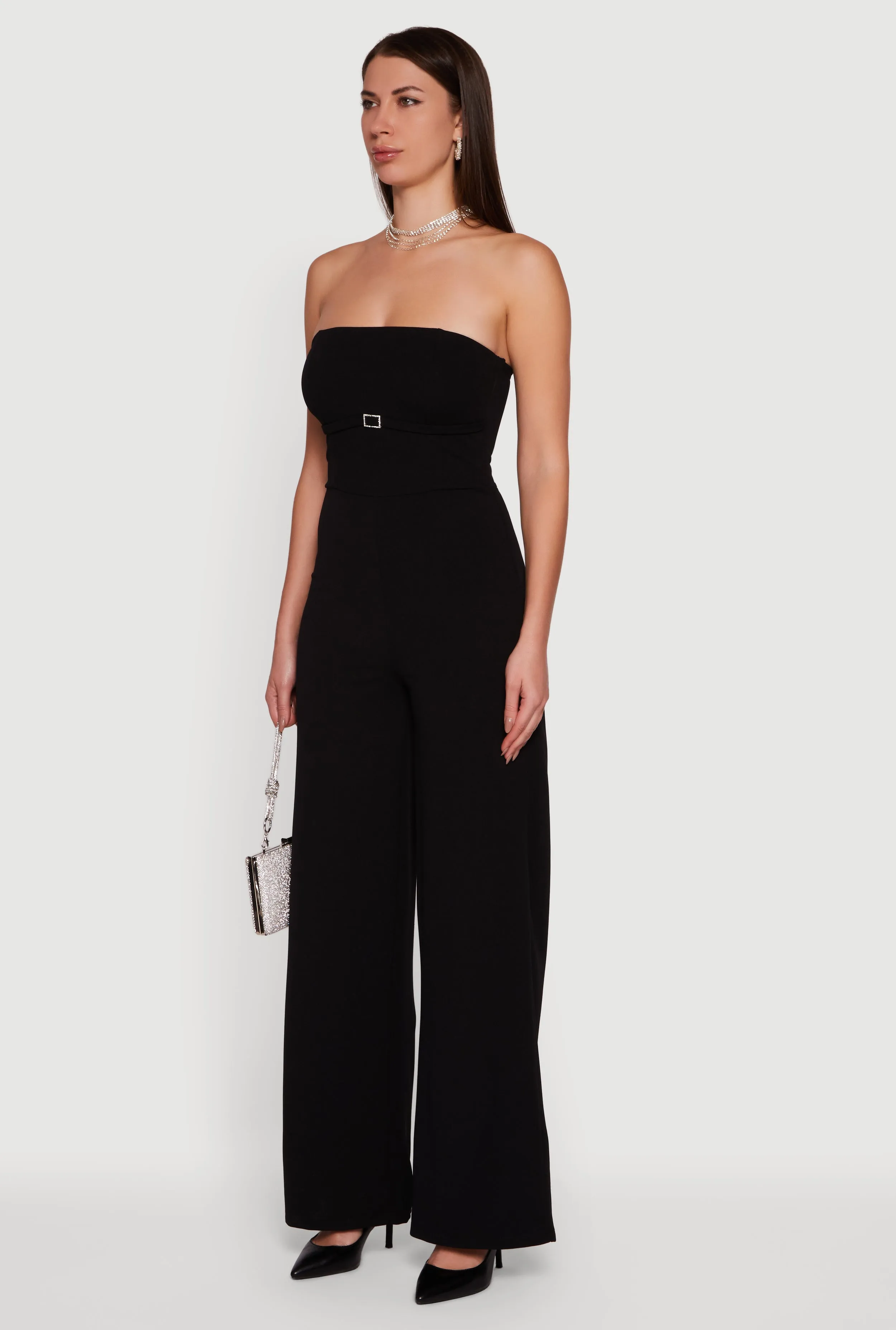 Rhinestone Buckle Detail Tube Jumpsuit sold by Rainbow product image thumbnail 3