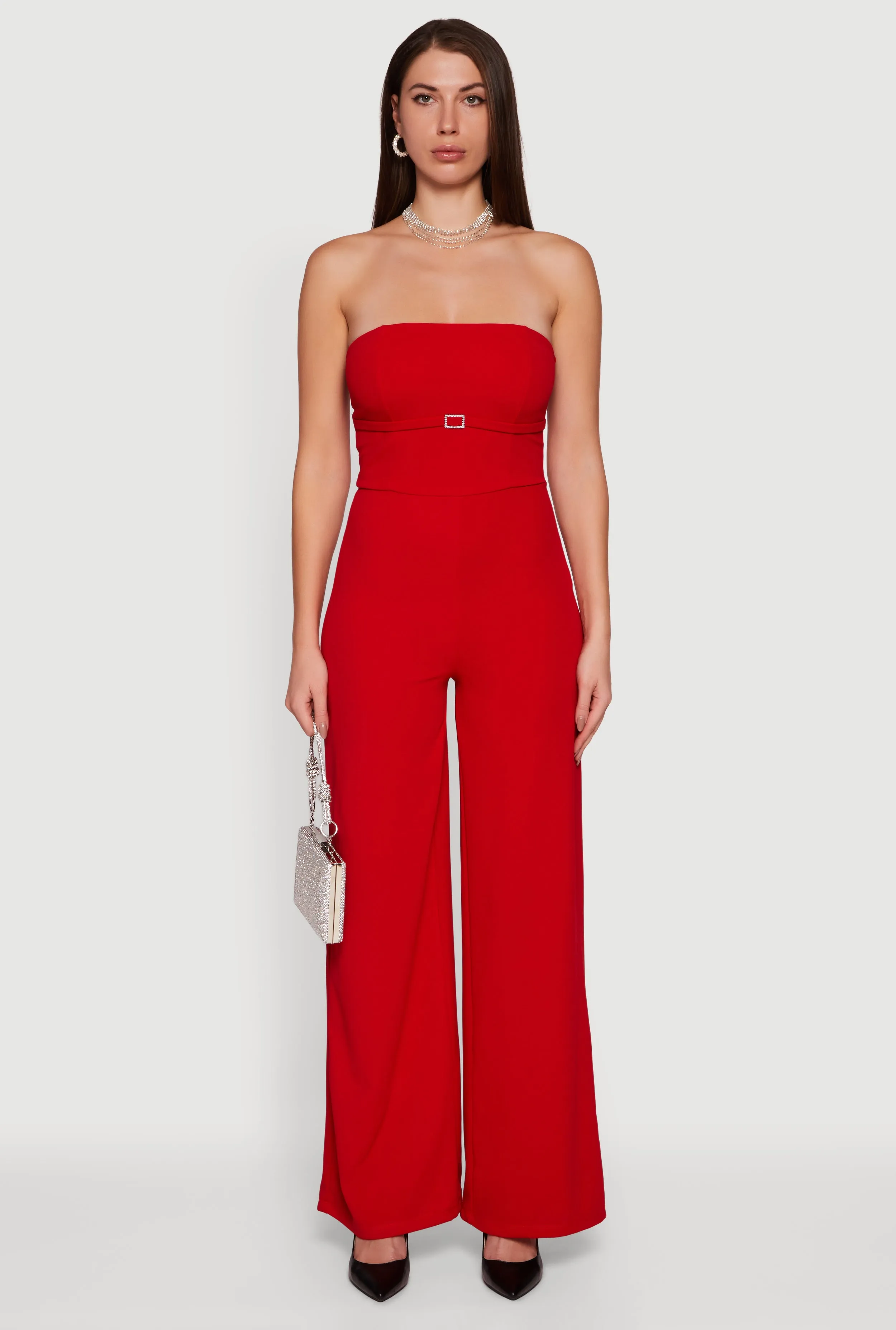 Rhinestone Buckle Detail Tube Jumpsuit sold by Rainbow product image thumbnail 2
