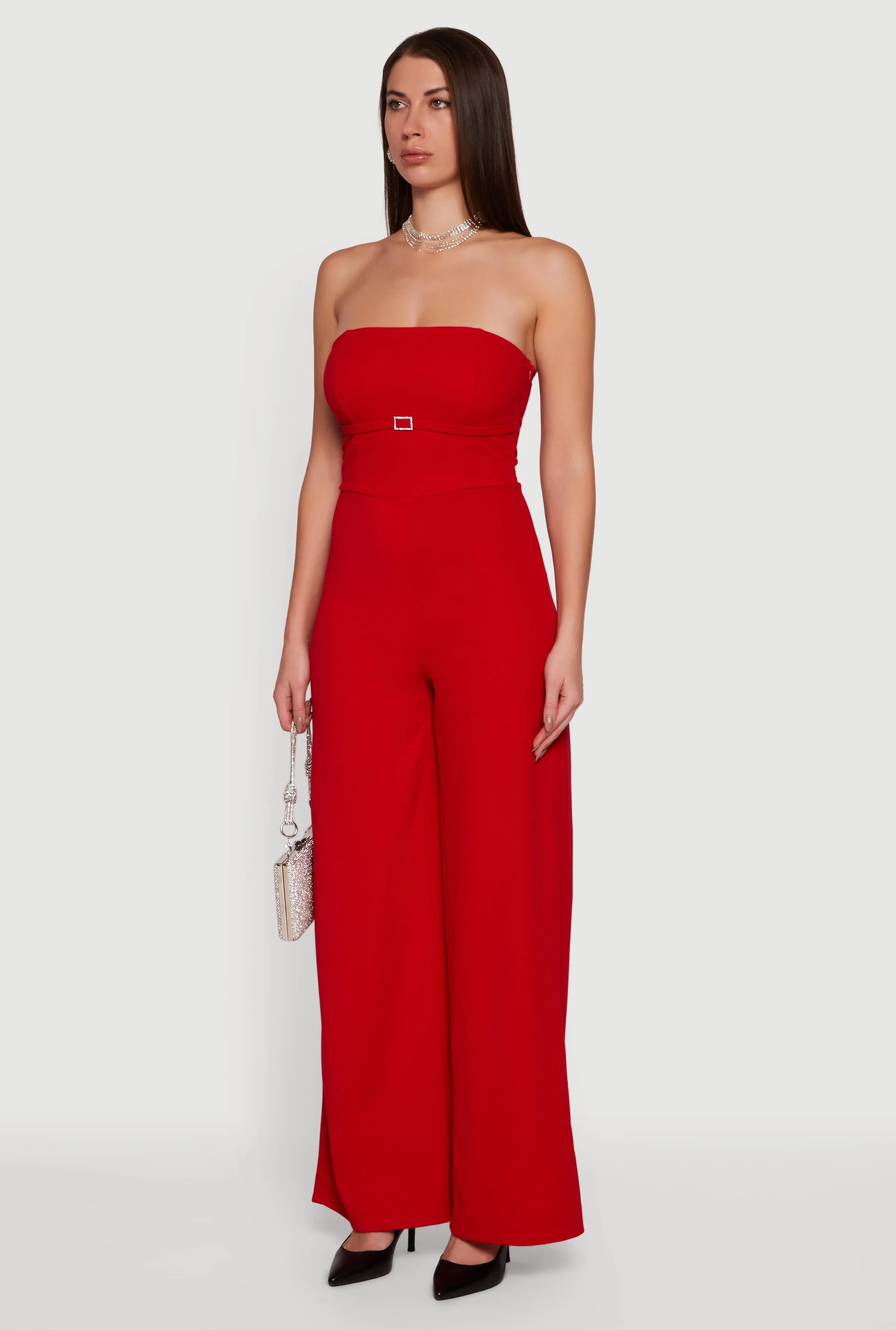Rhinestone Buckle Detail Tube Jumpsuit sold by Rainbow product image thumbnail 3