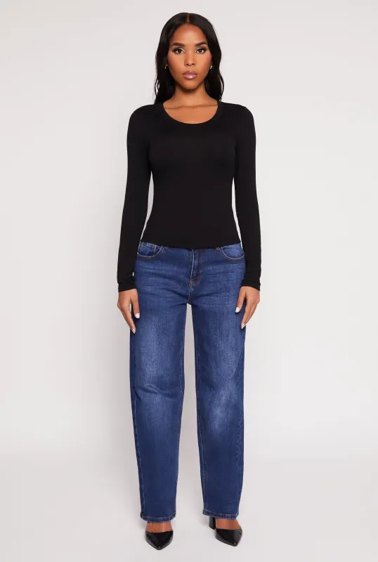 Erin Scoop Neck Long Sleeve Classic Top sold by Rainbow