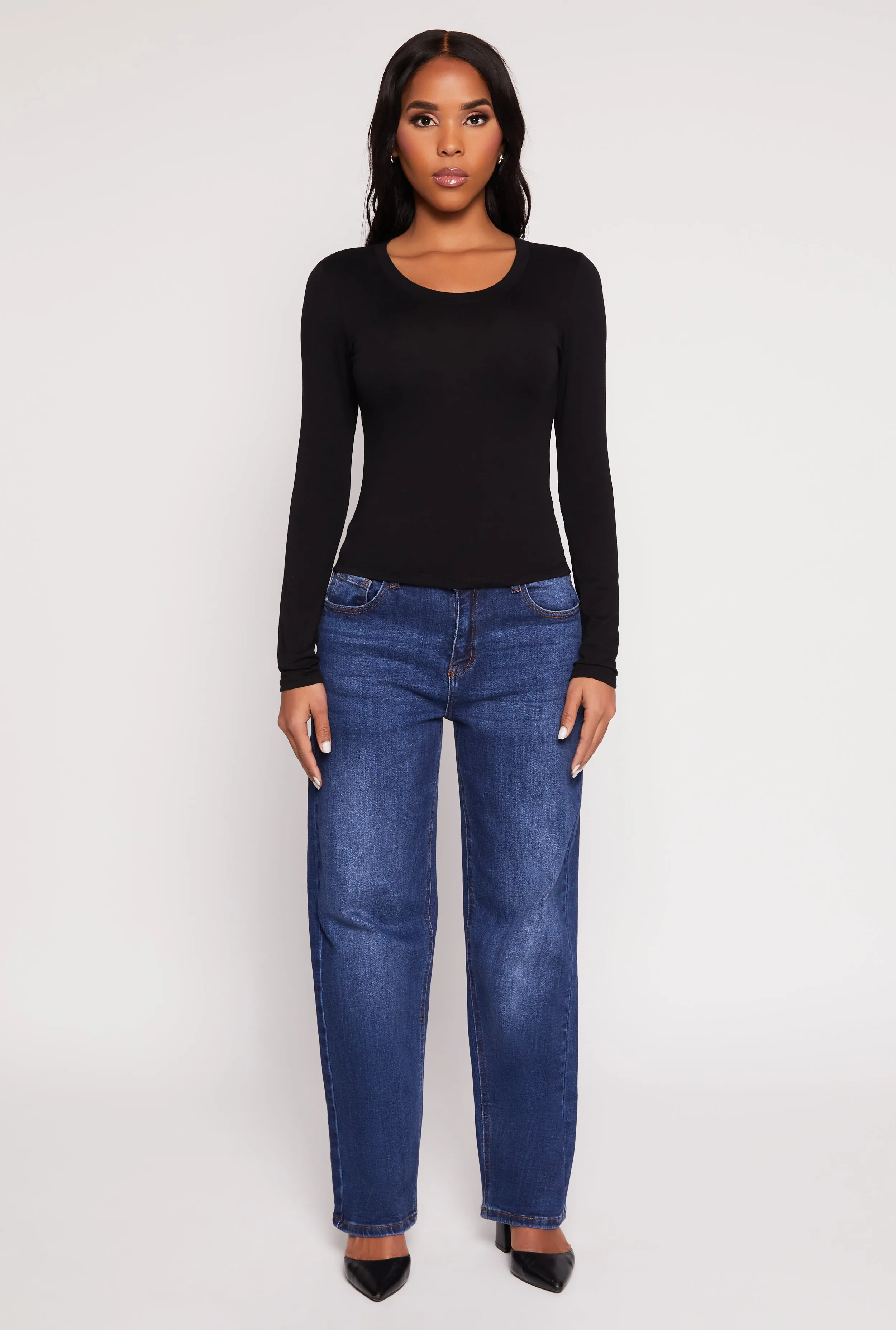 Erin Scoop Neck Long Sleeve Classic Top sold by Rainbow