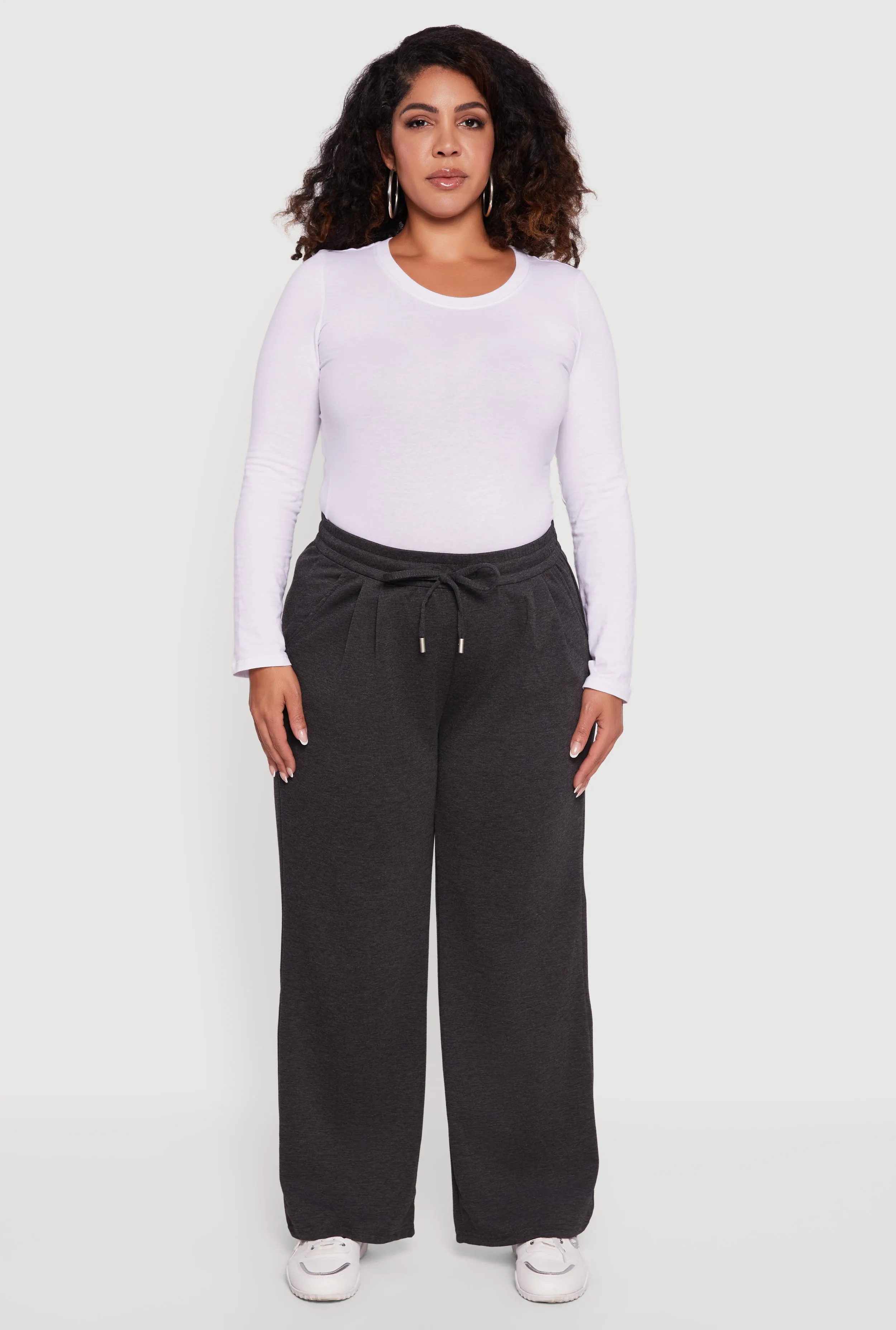 Plus Size Wide Leg Drawstring Sweatpants sold by Rainbow product image thumbnail 2