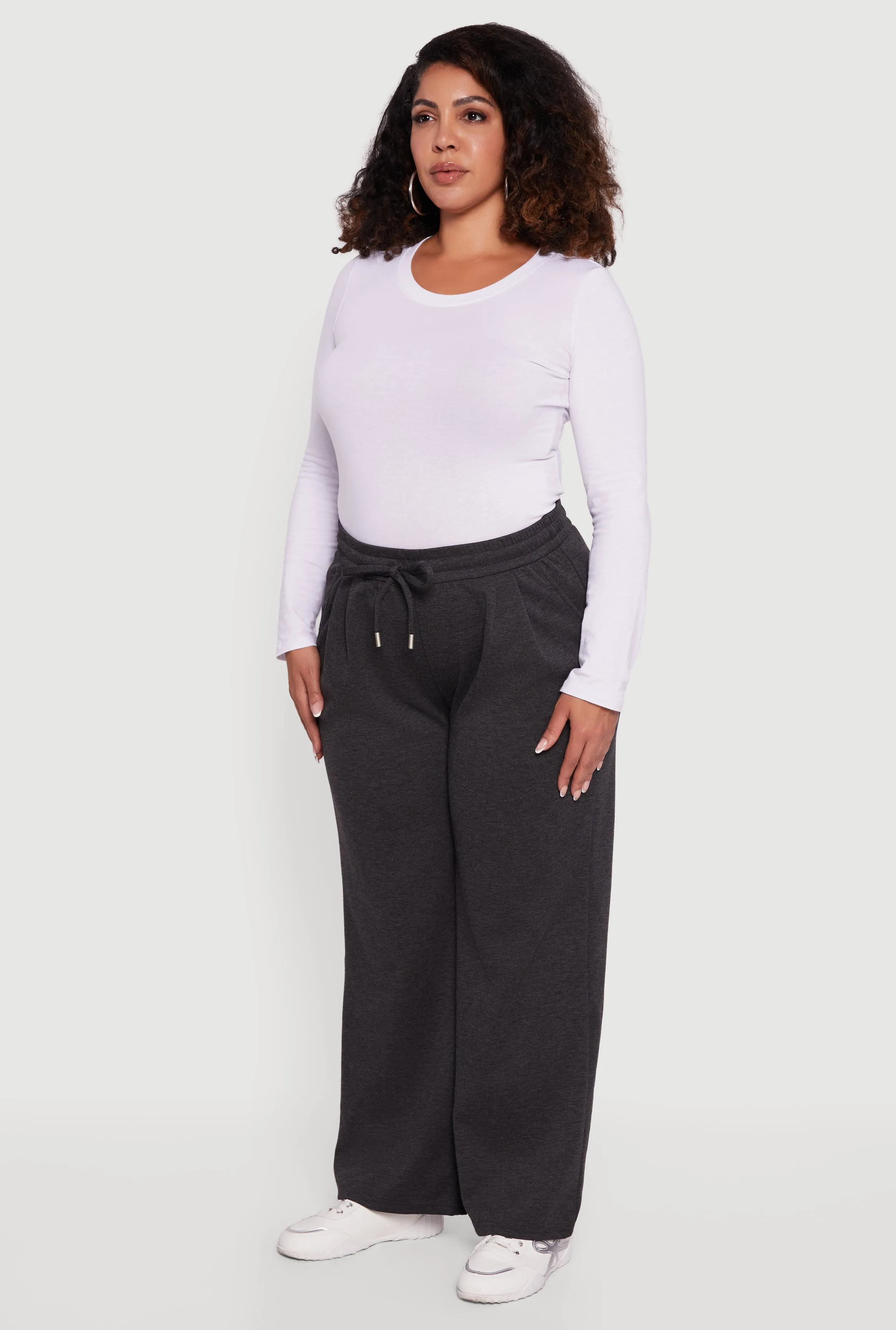 Plus Size Wide Leg Drawstring Sweatpants sold by Rainbow product image thumbnail 3