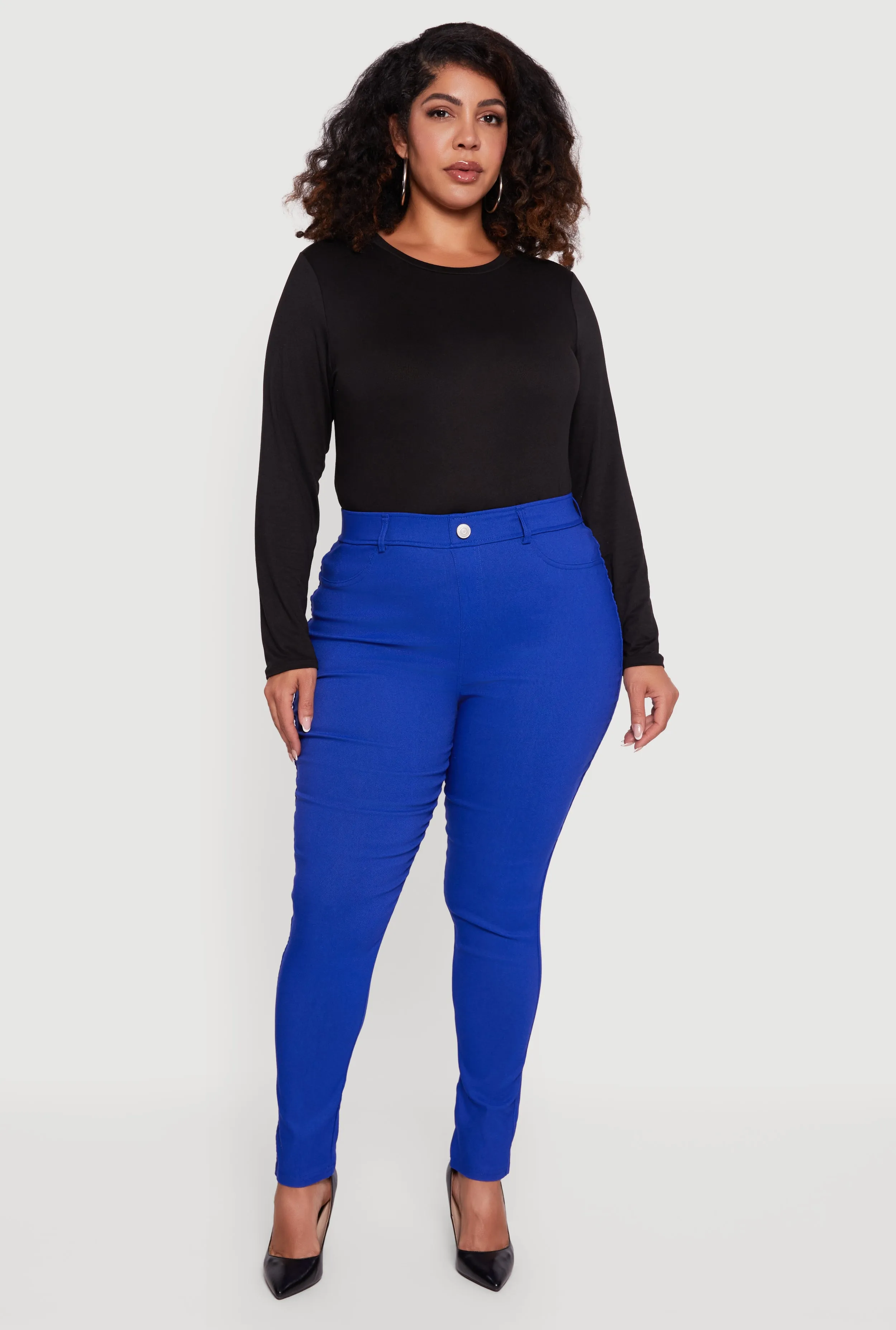 Plus Size High Waisted Stretch Skinny Leg Pants sold by Rainbow product image thumbnail 2