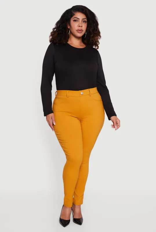 Plus Size High Waisted Stretch Skinny Leg Pants sold by Rainbow