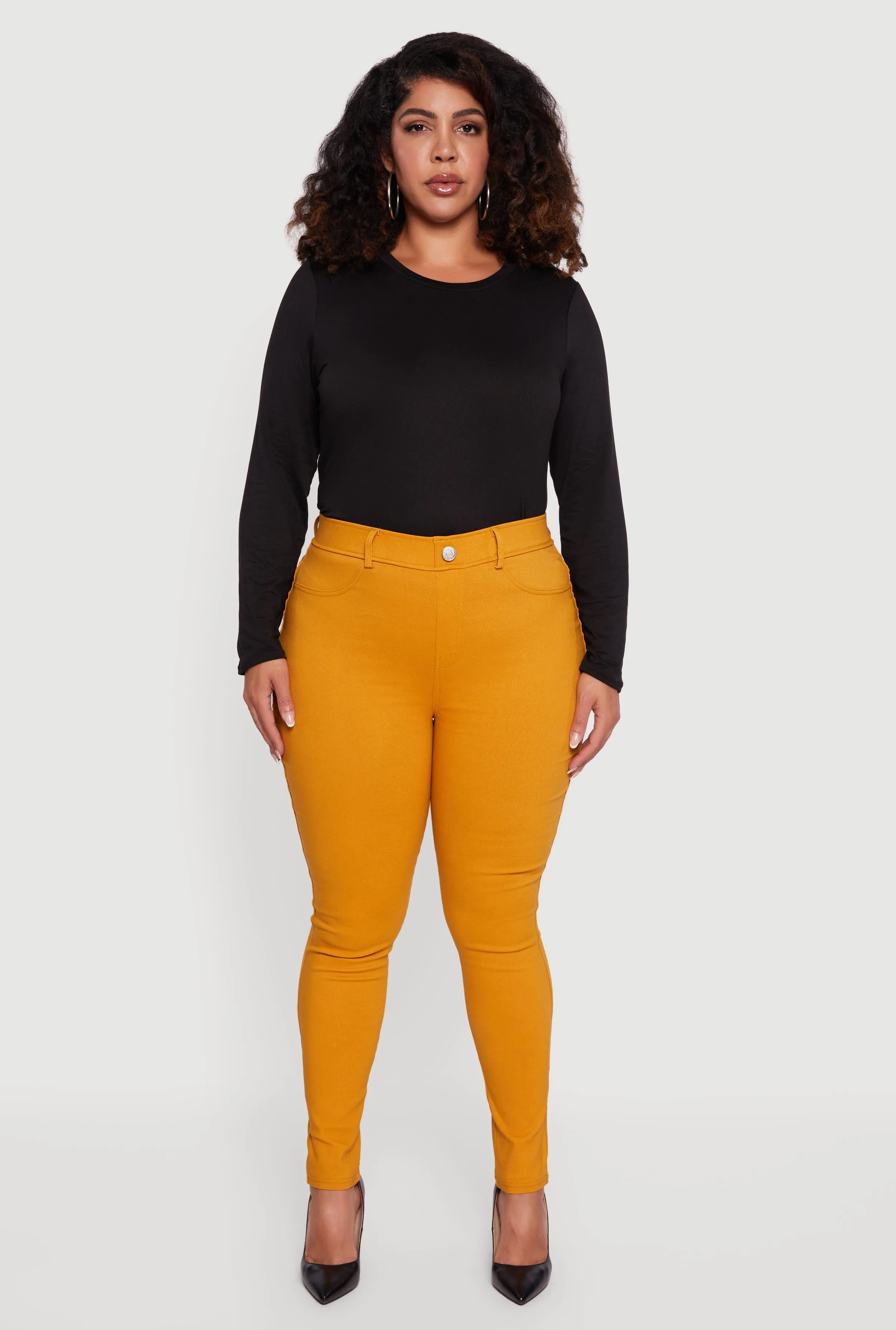 Plus Size High Waisted Stretch Skinny Leg Pants sold by Rainbow product image thumbnail 2