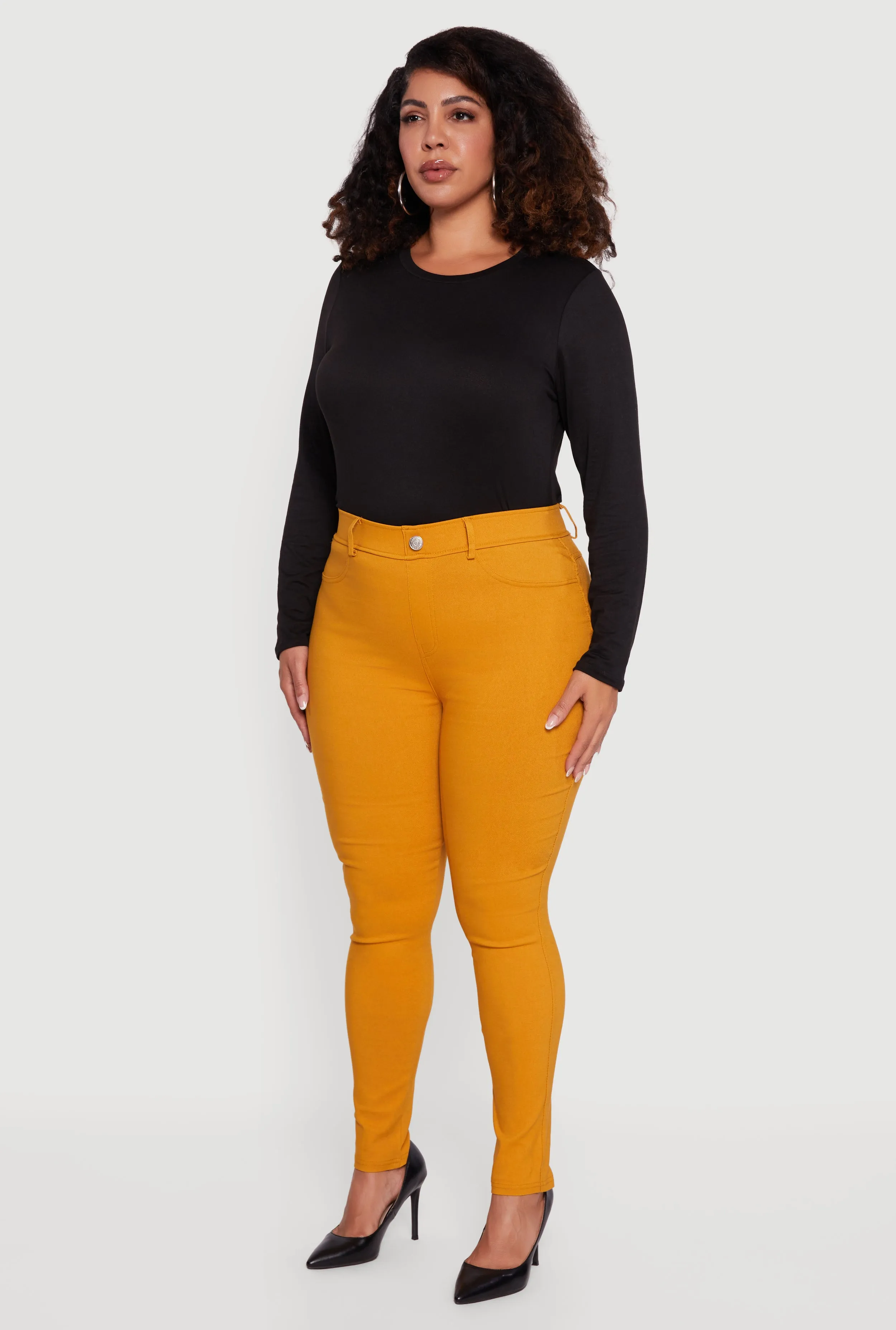 Plus Size High Waisted Stretch Skinny Leg Pants sold by Rainbow product image thumbnail 3