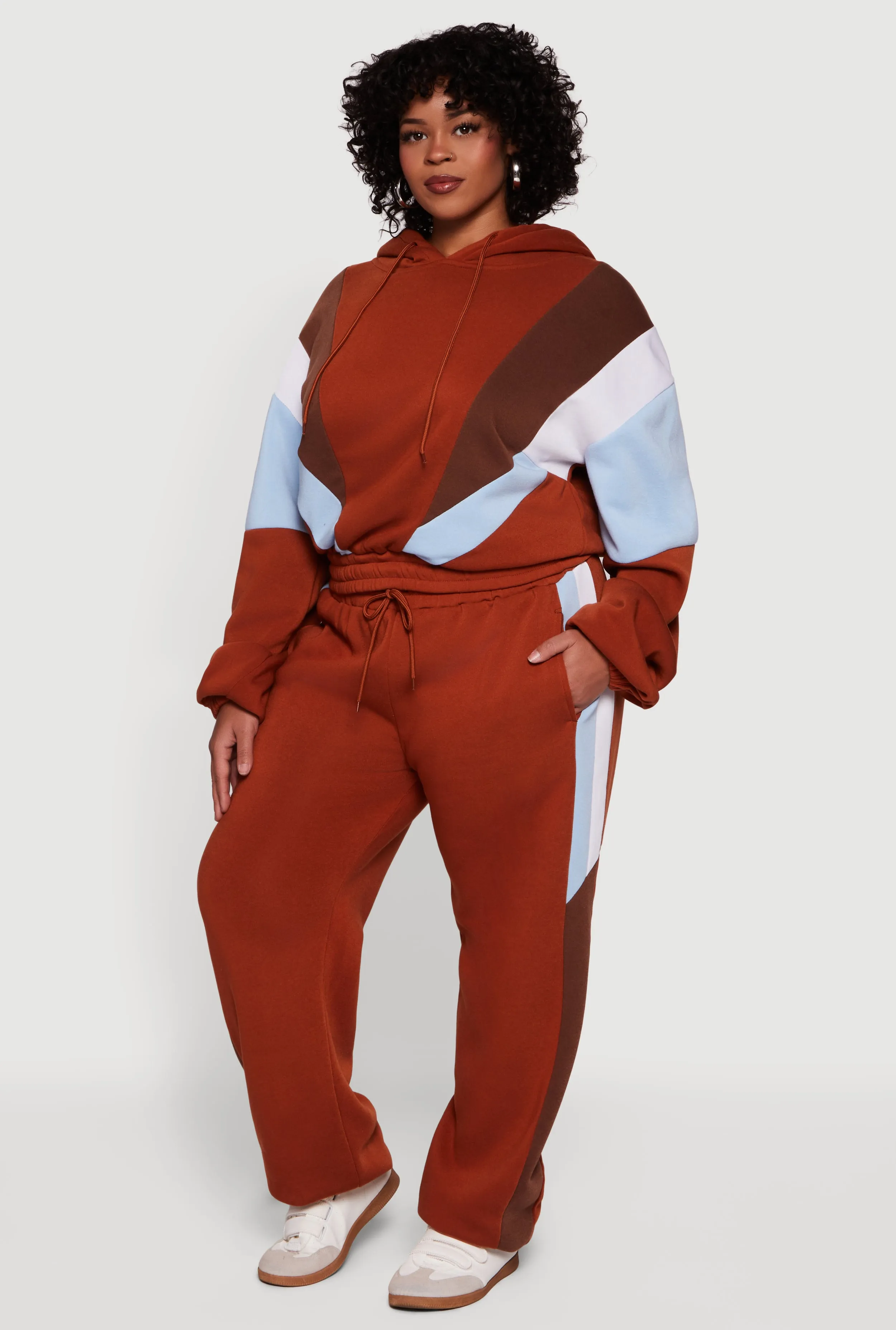 Plus Size High Waisted Color Blocked Sweatpants sold by Rainbow product image thumbnail 2