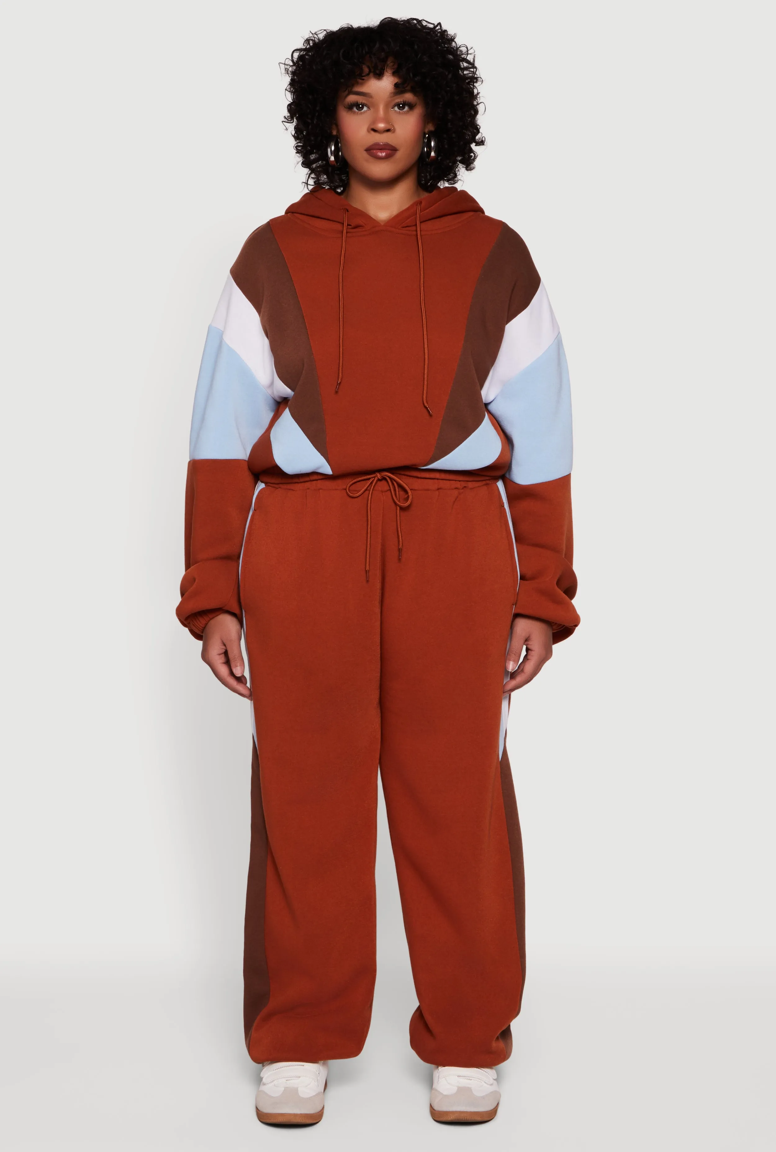 Plus Size Color Blocked Hooded Sweatshirt sold by Rainbow product image thumbnail 2