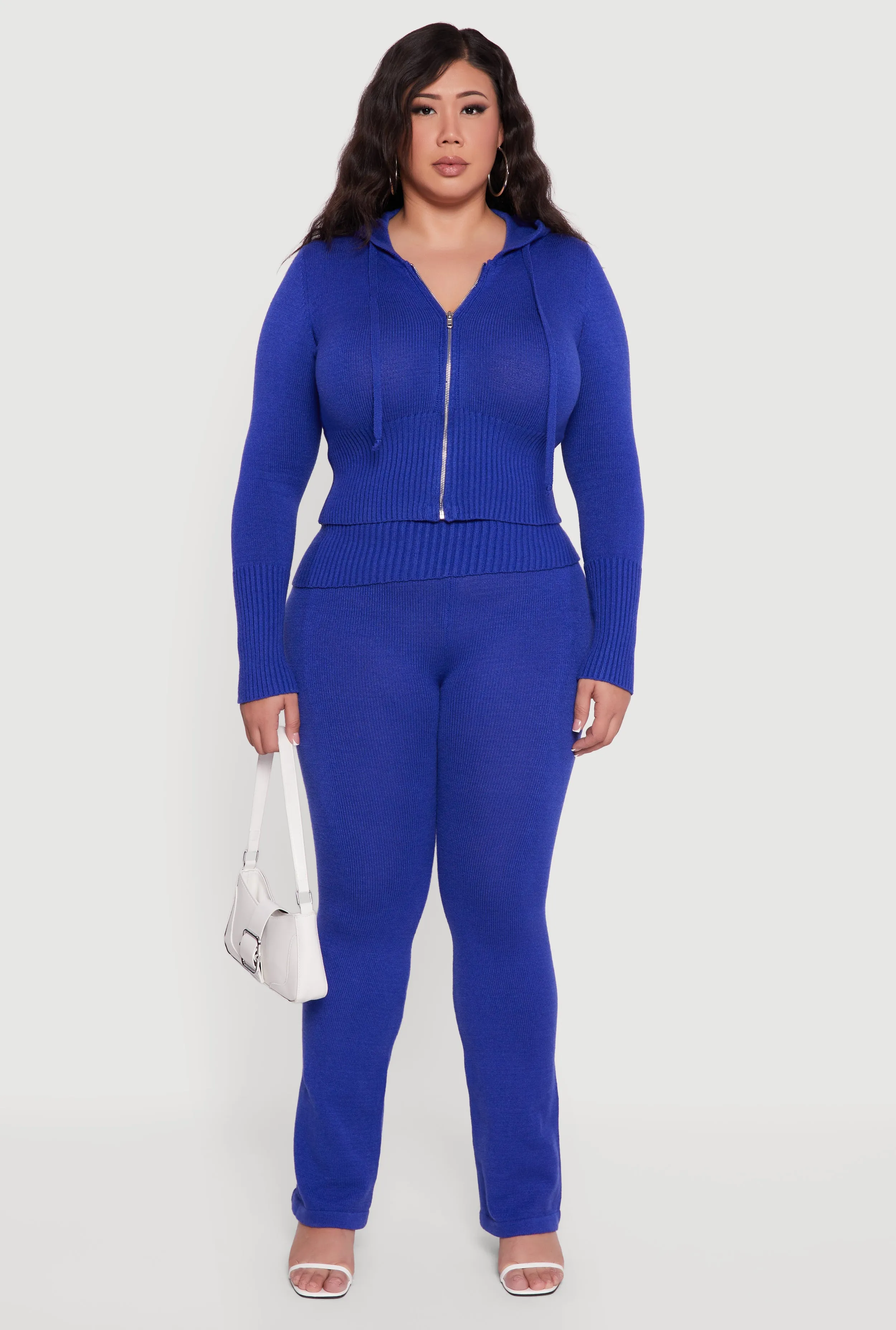 Plus Size Ribbed Knit Fold Over Flare Pants sold by Rainbow product image thumbnail 2