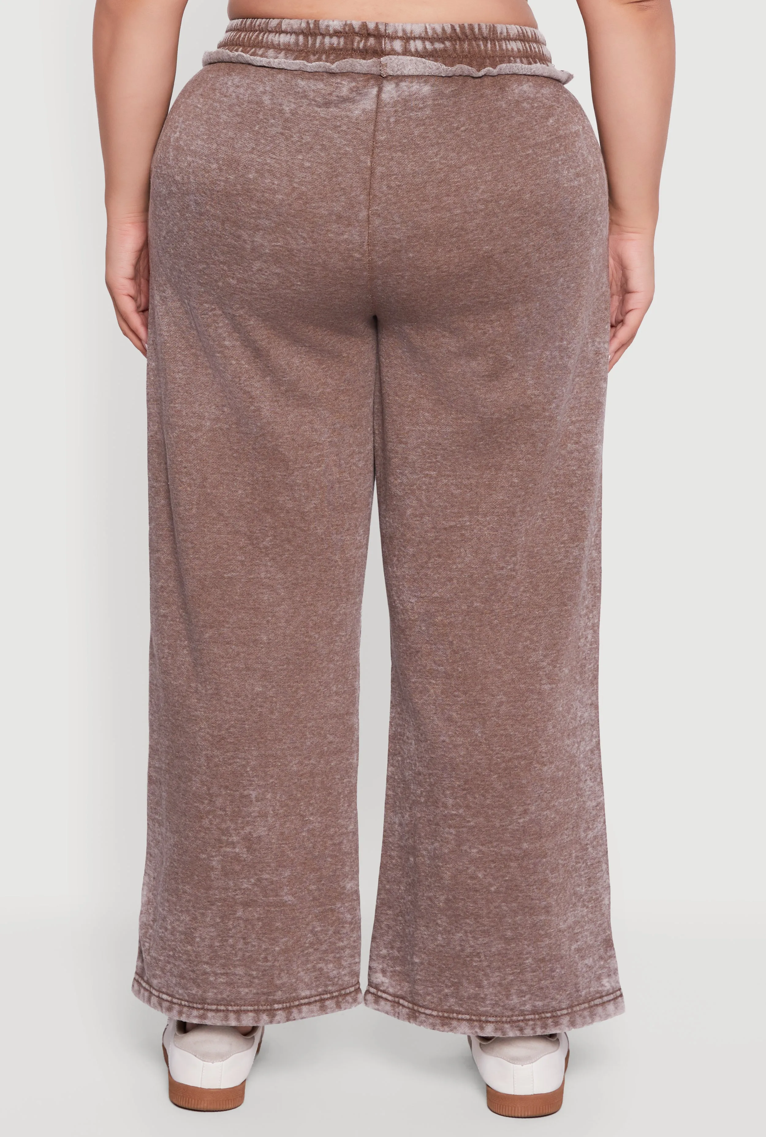 Plus Size Mineral Wash Drawstring Waist Wide Leg Sweatpants sold by Rainbow product image thumbnail 5