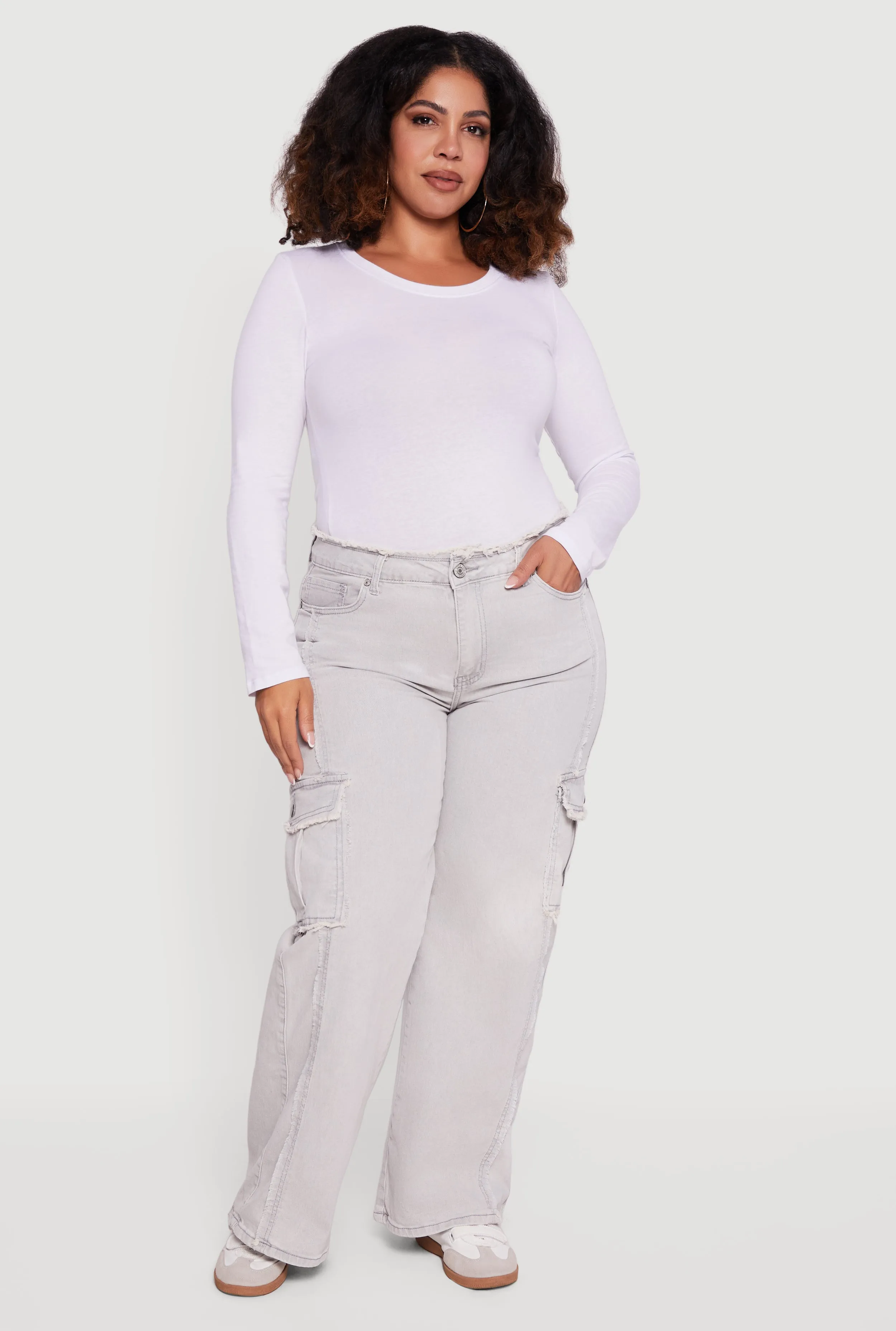 Plus Size VIP Frayed Cargo Jeans sold by Rainbow product image thumbnail 2