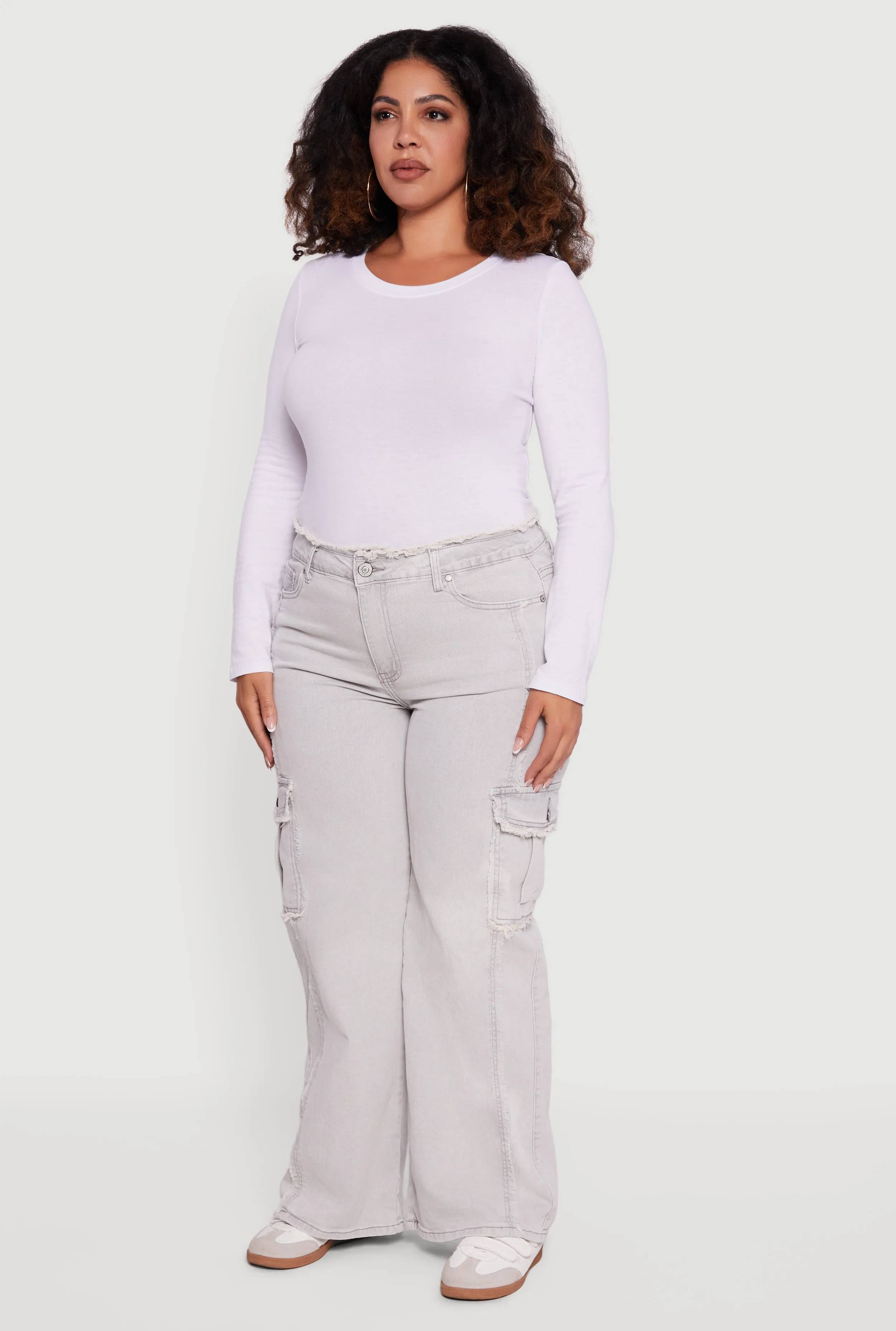 Plus Size VIP Frayed Cargo Jeans sold by Rainbow product image thumbnail 3