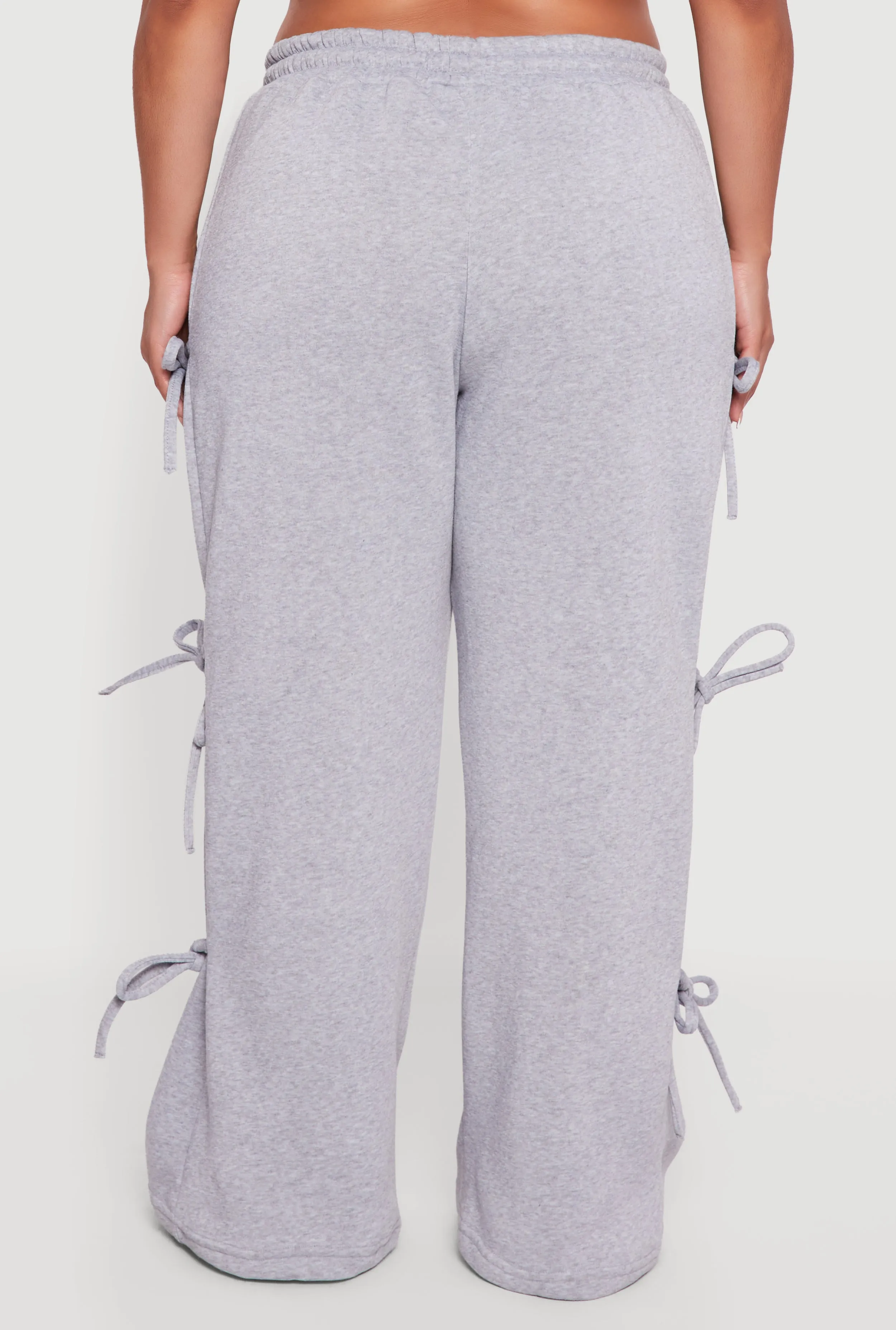 Plus Size High Waisted Fleece Sweatpants with Side Ties sold by Rainbow product image thumbnail 5