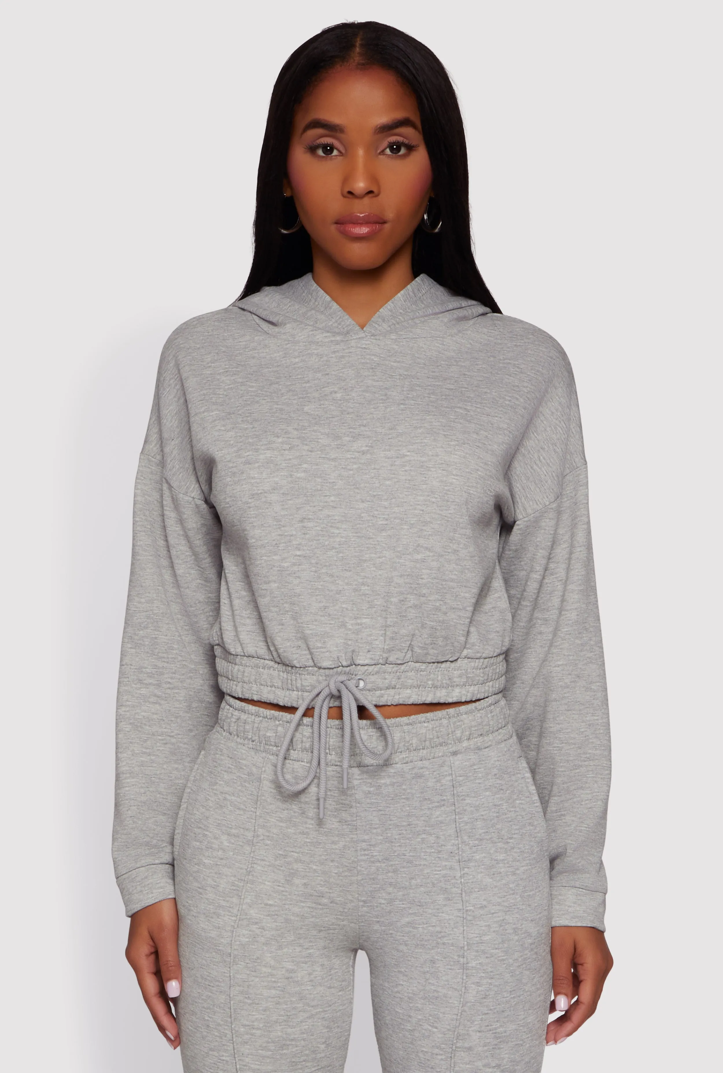 Hooded Fleece Lined Drawstring Hem Sweatshirt sold by Rainbow product image thumbnail 4