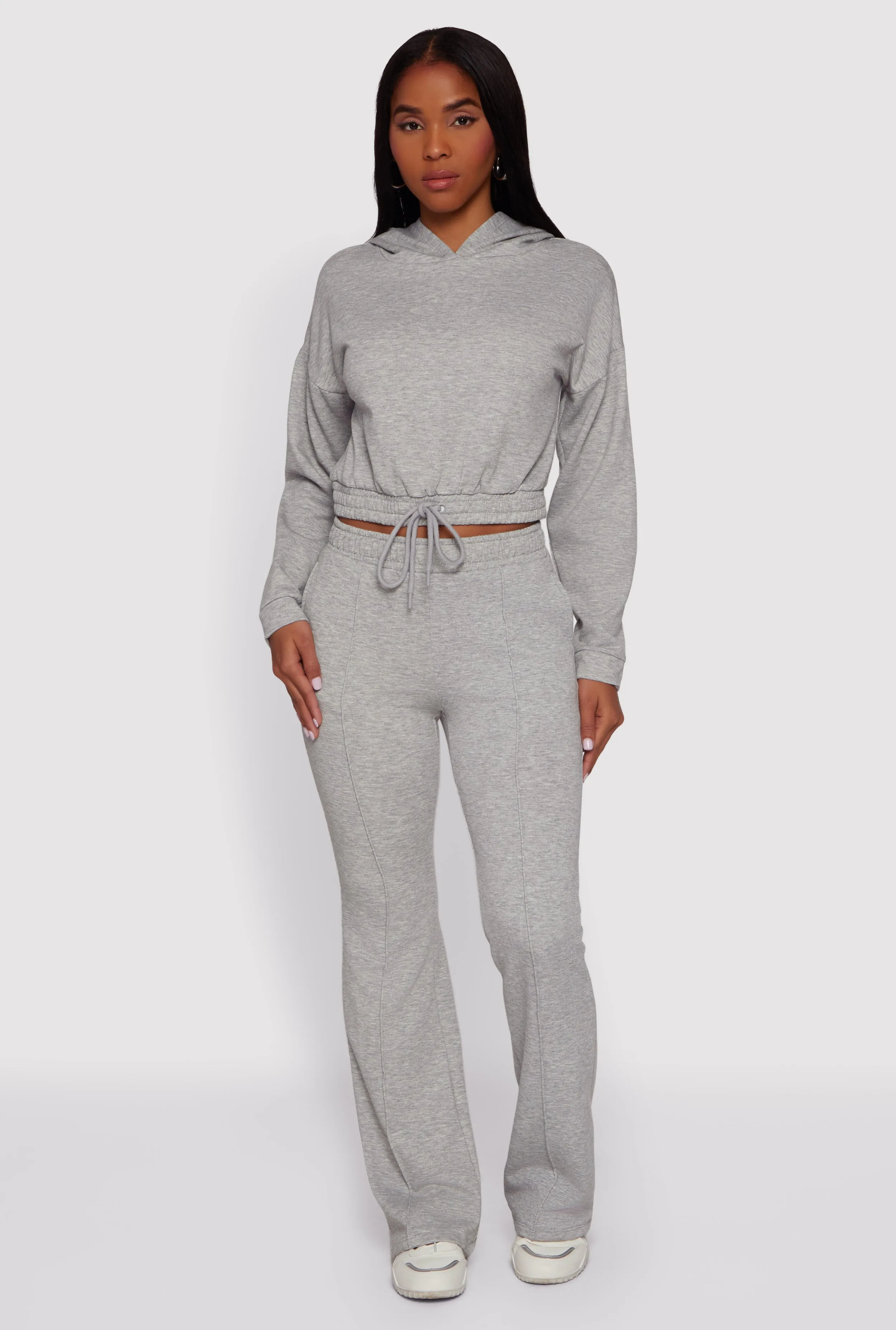 Hooded Fleece Lined Drawstring Hem Sweatshirt sold by Rainbow product image thumbnail 2