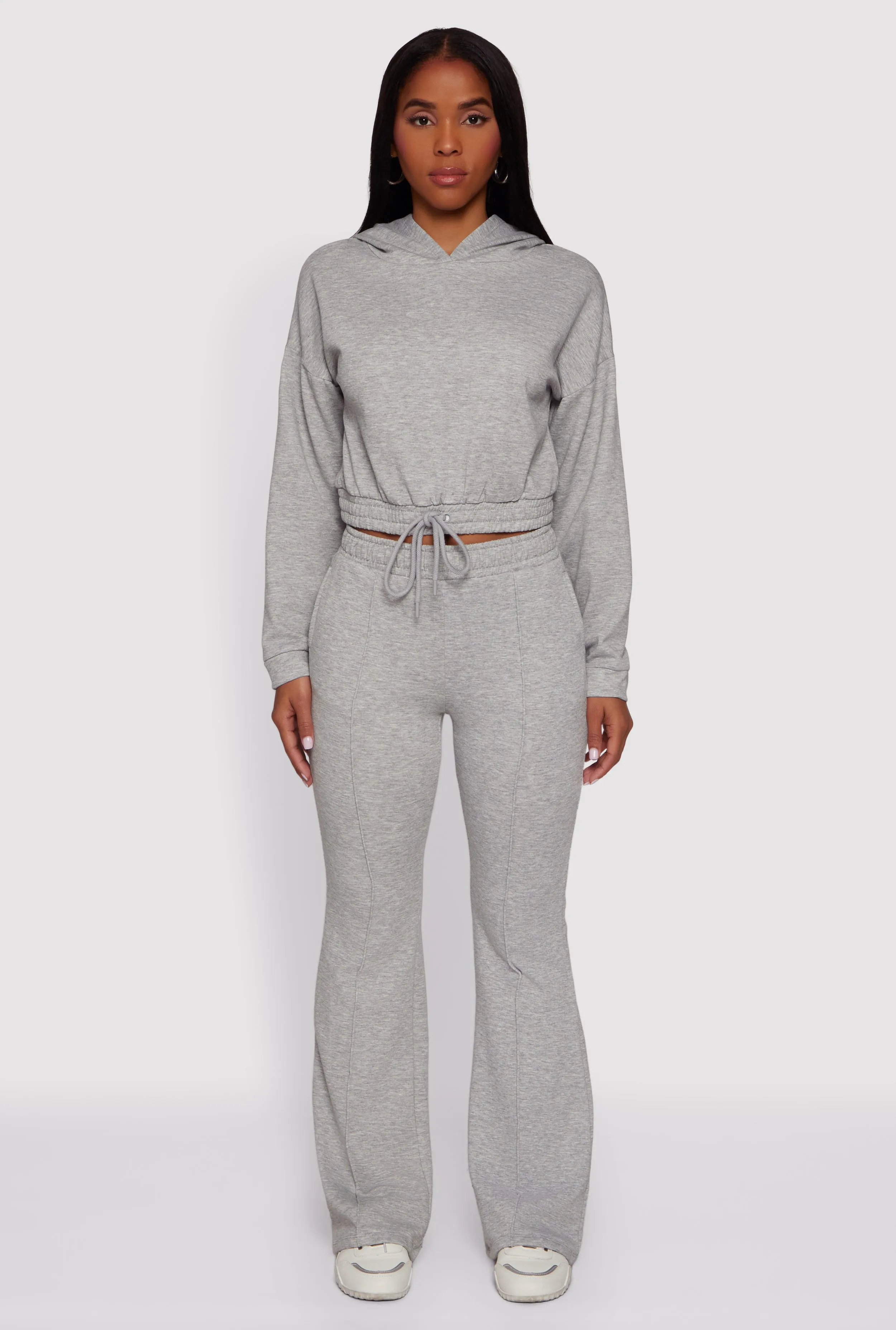 Hooded Fleece Lined Drawstring Hem Sweatshirt sold by Rainbow product image thumbnail 3